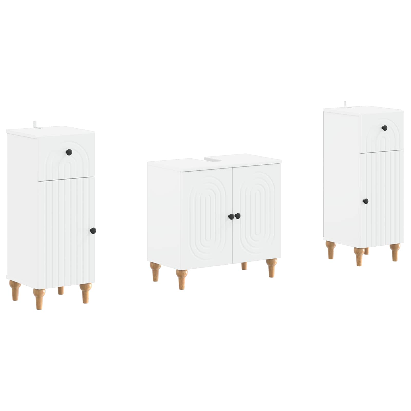 2 Piece Bathroom Cabinet Set ALKMAAR White Engineered Wood