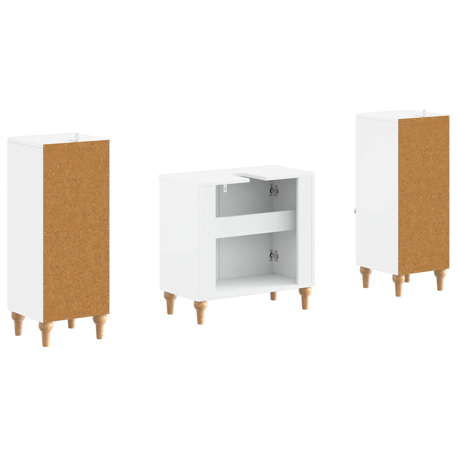 2 Piece Bathroom Cabinet Set ALKMAAR White Engineered Wood