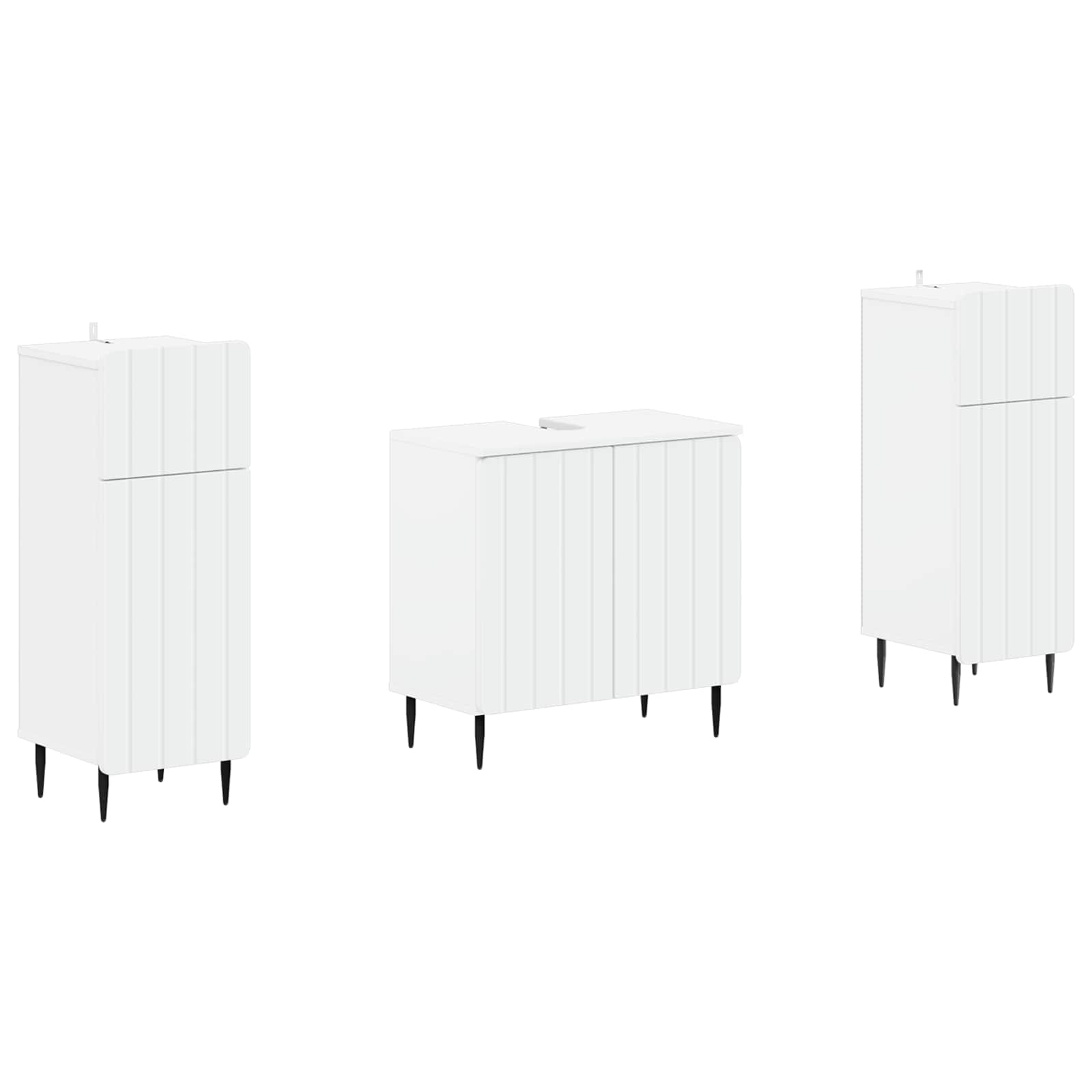 2 Piece Bathroom Cabinet Set ZWOLLE White Engineered Wood