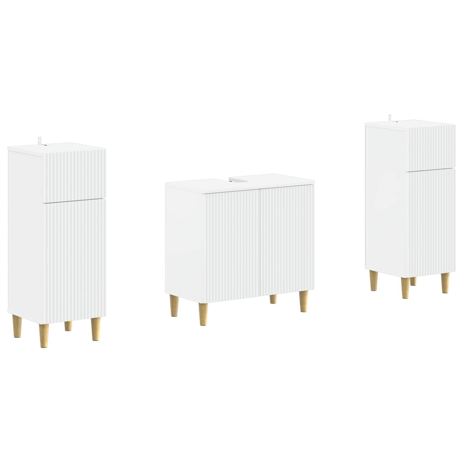 2 Piece Bathroom Cabinet Set ARNHEM White Engineered Wood