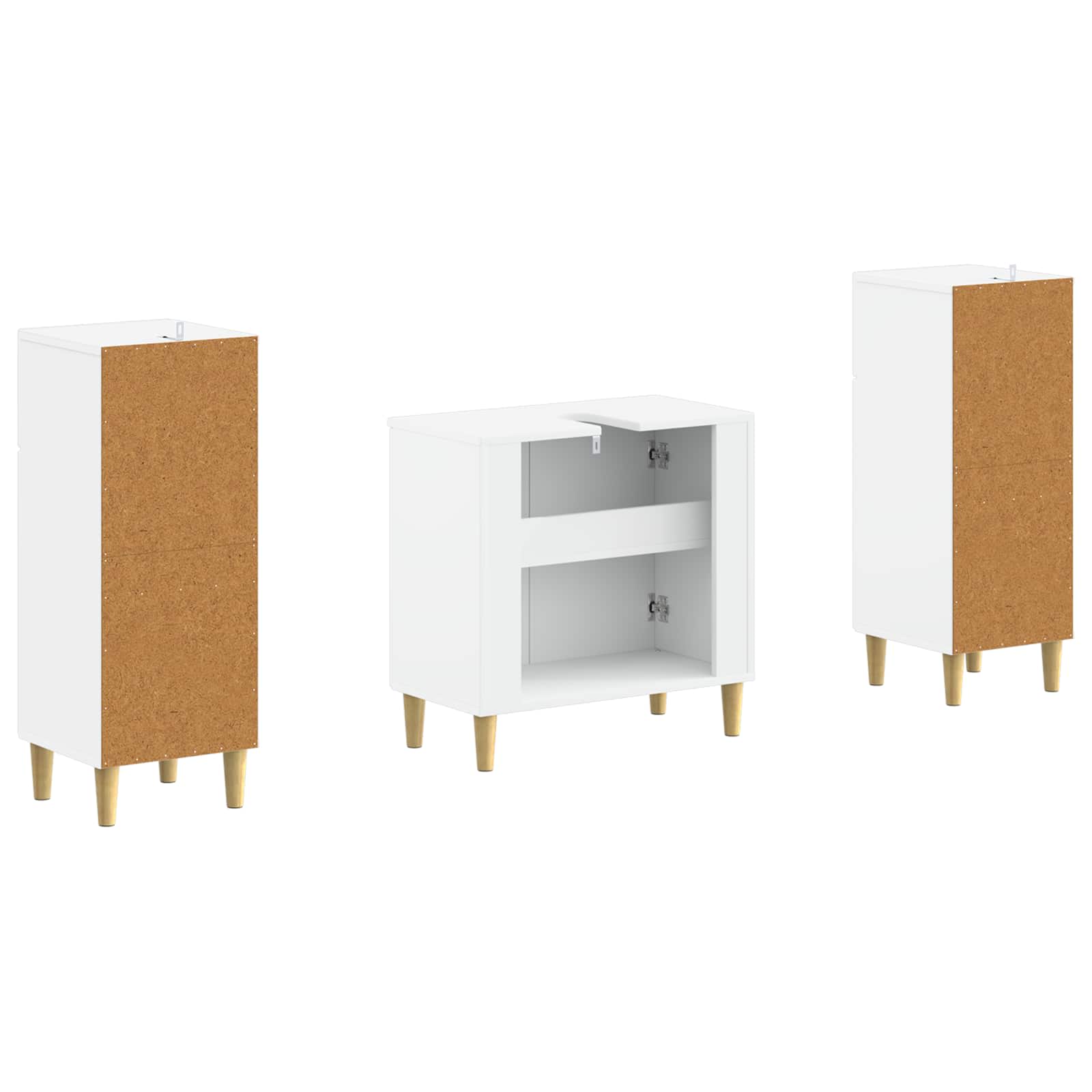 2 Piece Bathroom Cabinet Set ARNHEM White Engineered Wood