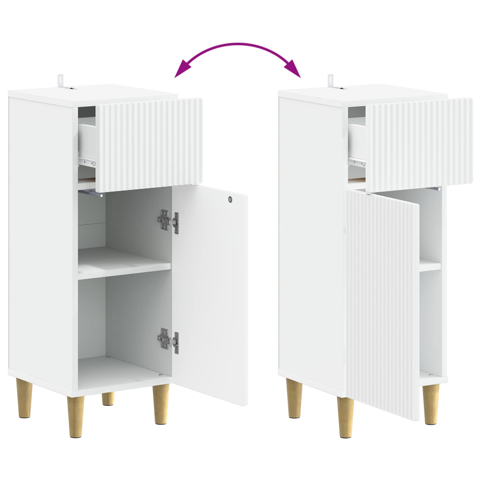2 Piece Bathroom Cabinet Set ARNHEM White Engineered Wood