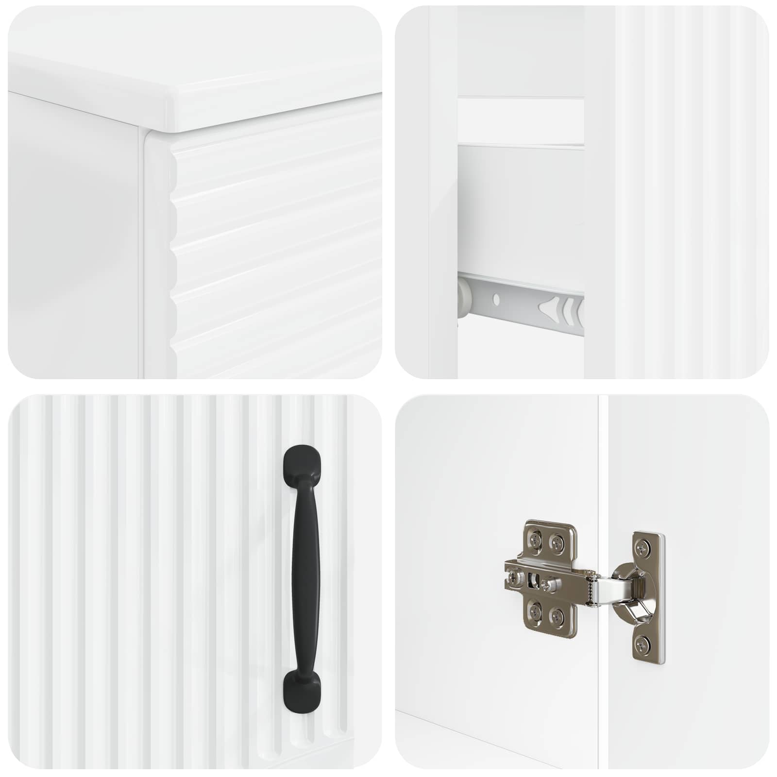 2 Piece Bathroom Cabinet Set HAARLEM White Engineered Wood