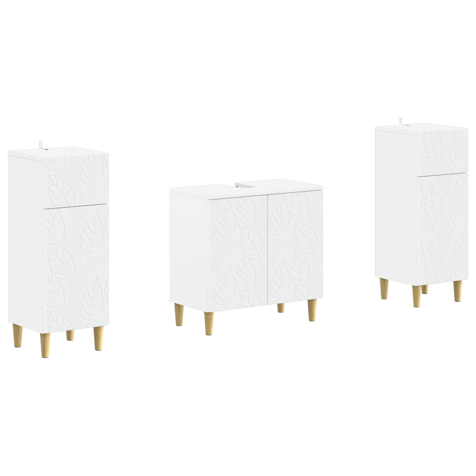 2 Piece Bathroom Cabinet Set DELFT White Engineered Wood