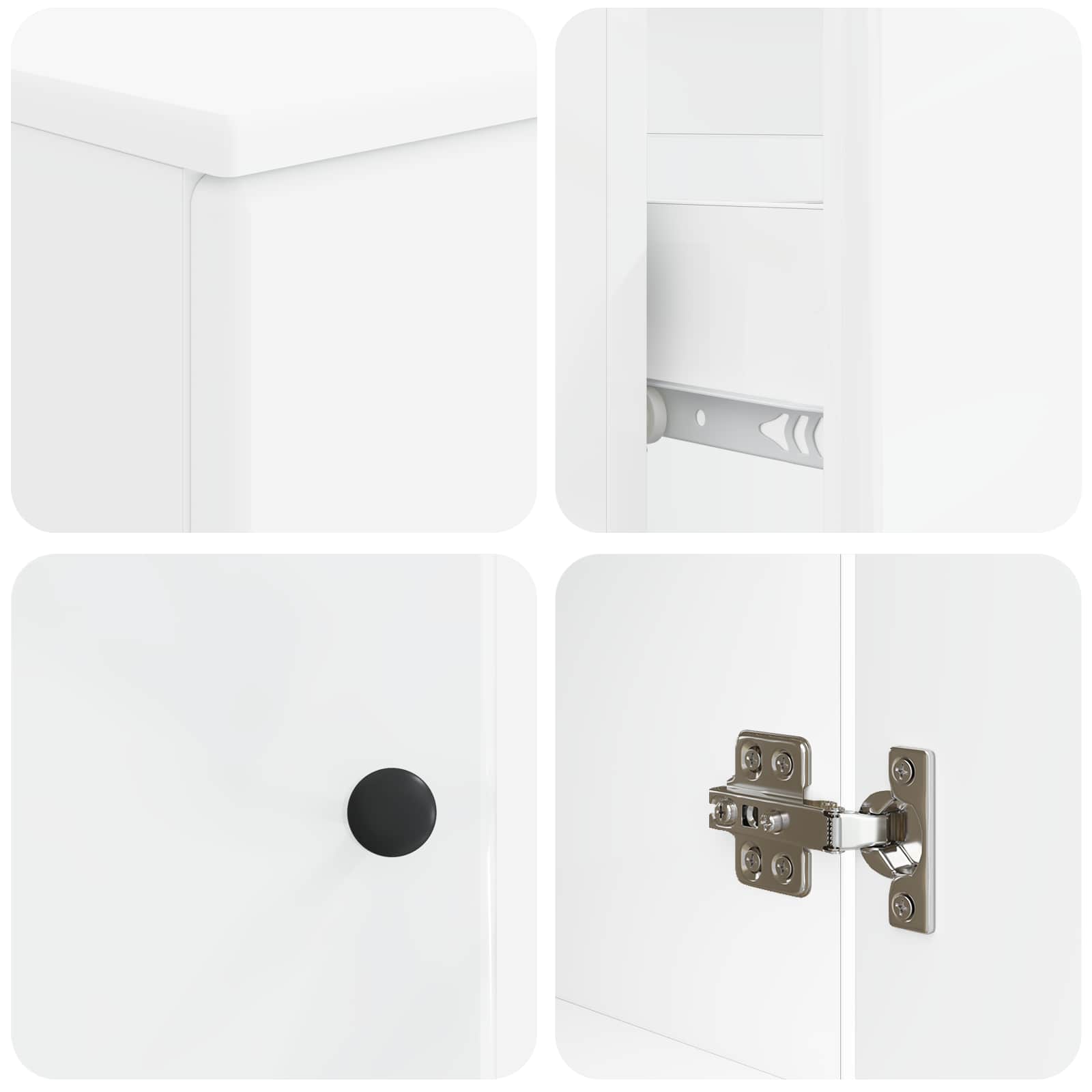 2 Piece Bathroom Cabinet Set BREDA White Engineered Wood