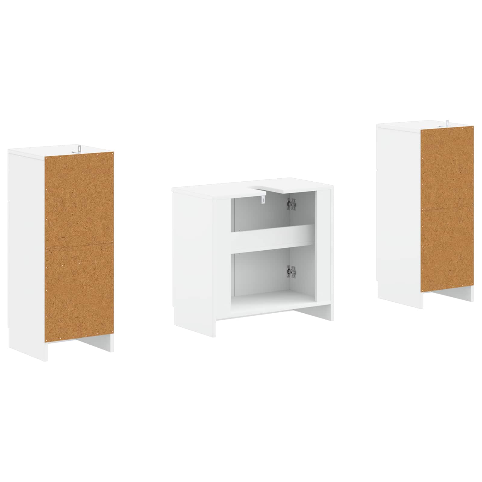 2 Piece Bathroom Cabinet Set UTRECHT White Engineered Wood