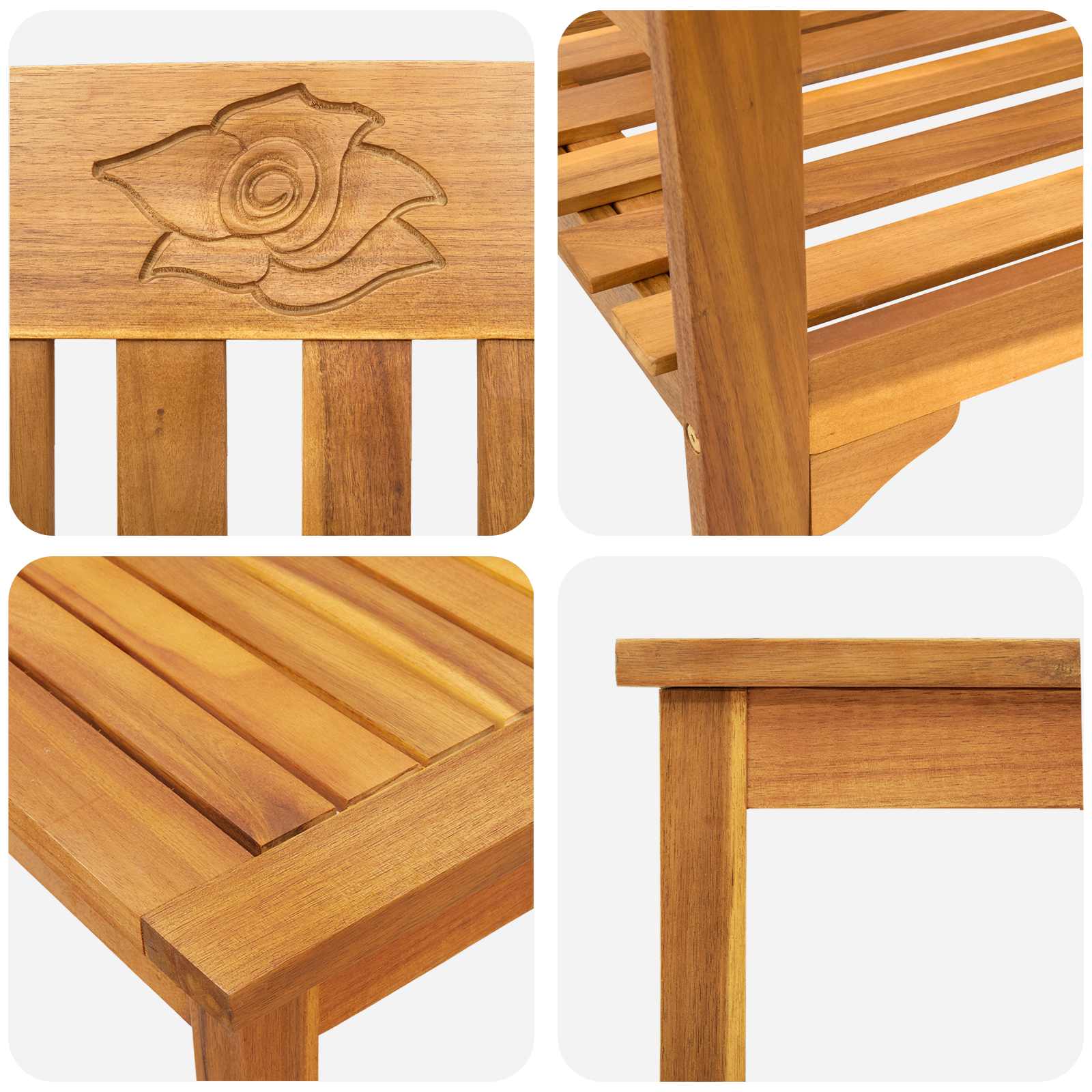 Furniture Set with Cushion 4 pcs Natural Solid Acacia Wood