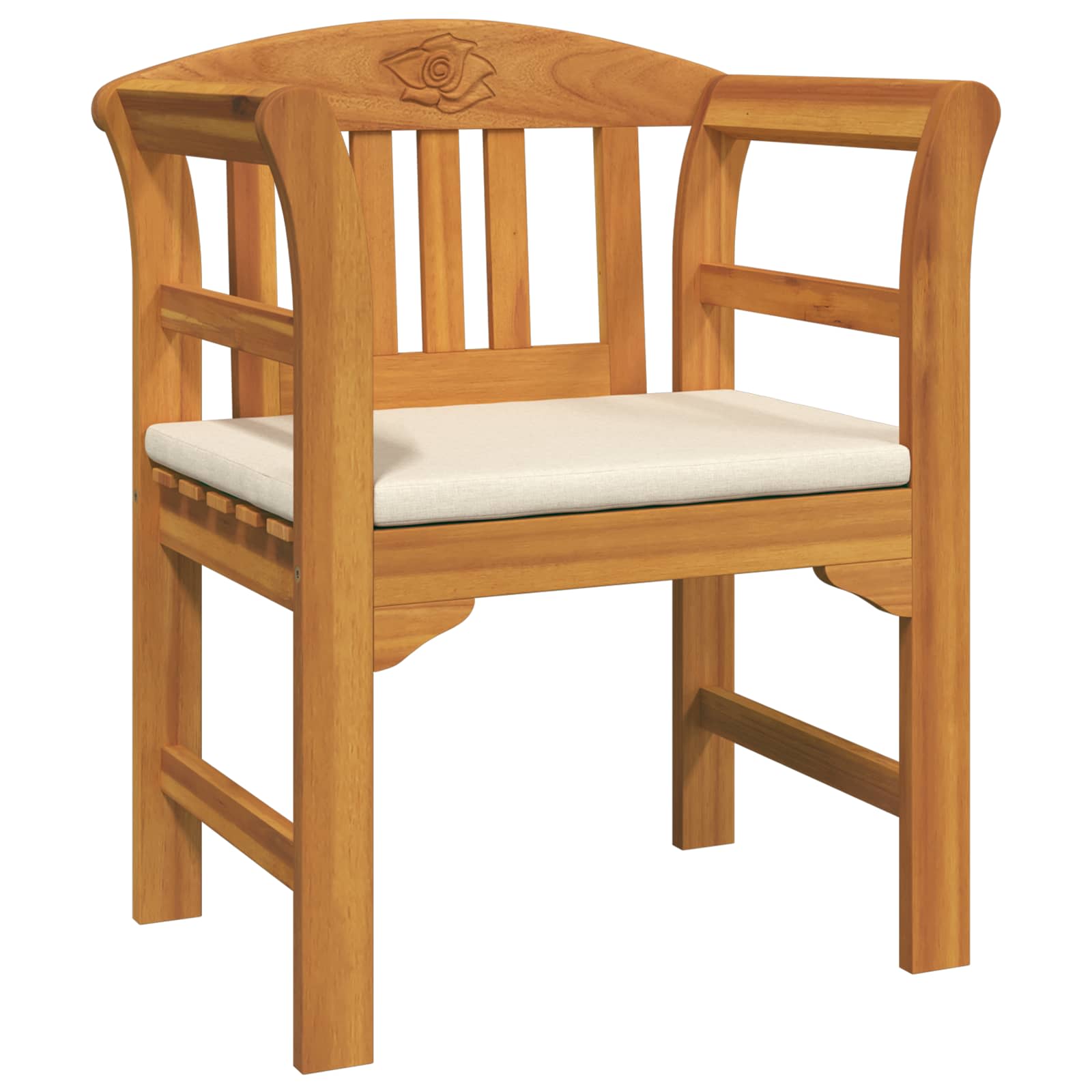 Furniture Set with Cushion 4 pcs Natural Solid Acacia Wood