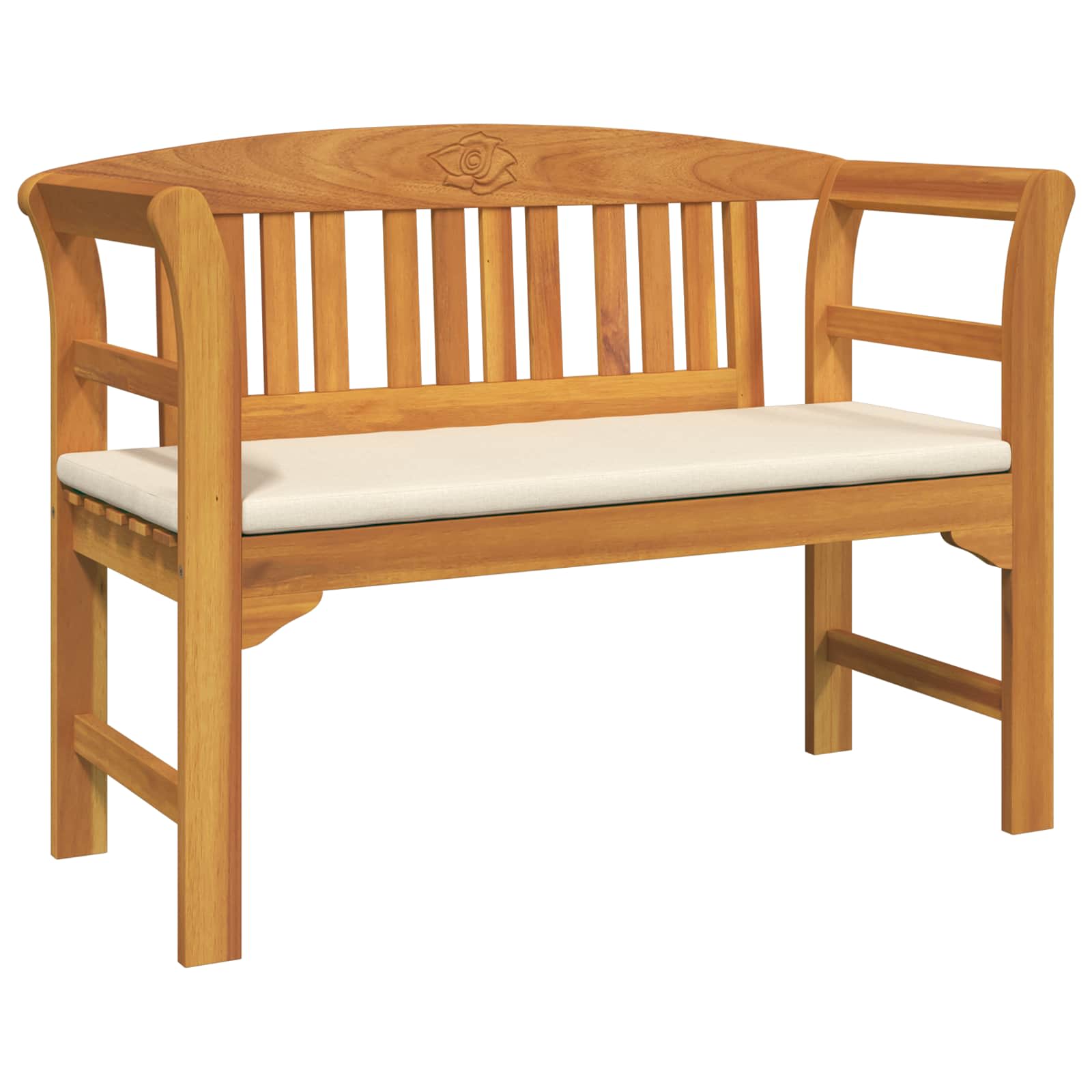 Furniture Set with Cushion 4 pcs Natural Solid Acacia Wood