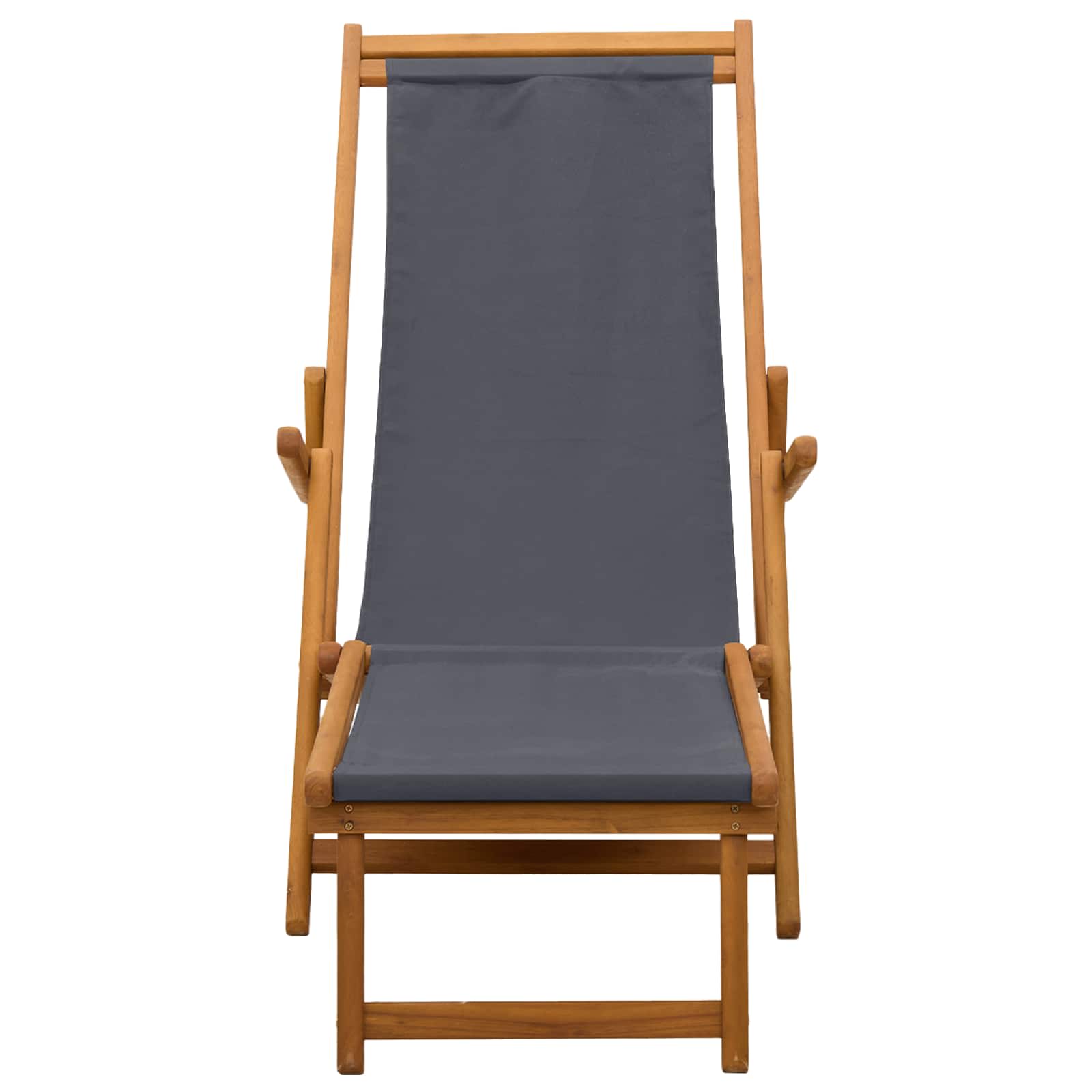 Folding Sun Lounger 2 pcs 3 Position Solid Eucalyptus Wood Grey