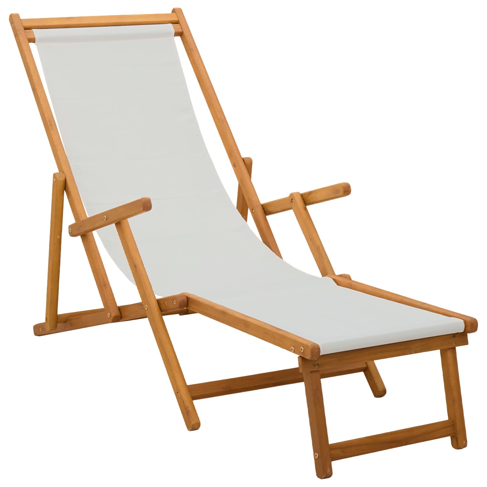 Folding Sun Lounger 2 pcs 3 Position Solid Eucalyptus Wood