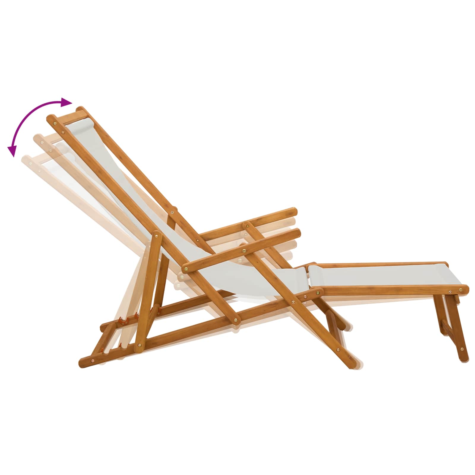 Folding Sun Lounger 2 pcs 3 Position Solid Eucalyptus Wood