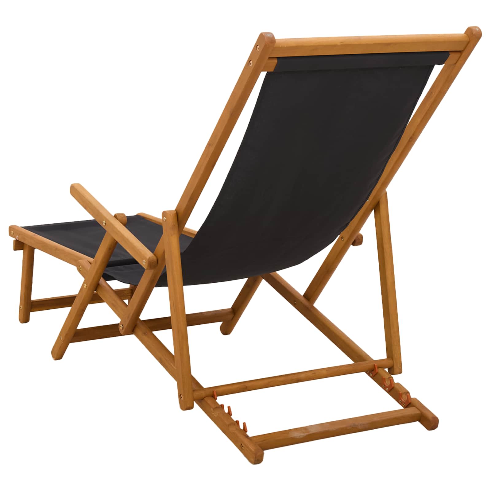 Folding Sun Lounger 2 pcs 3 Position Solid Eucalyptus Wood