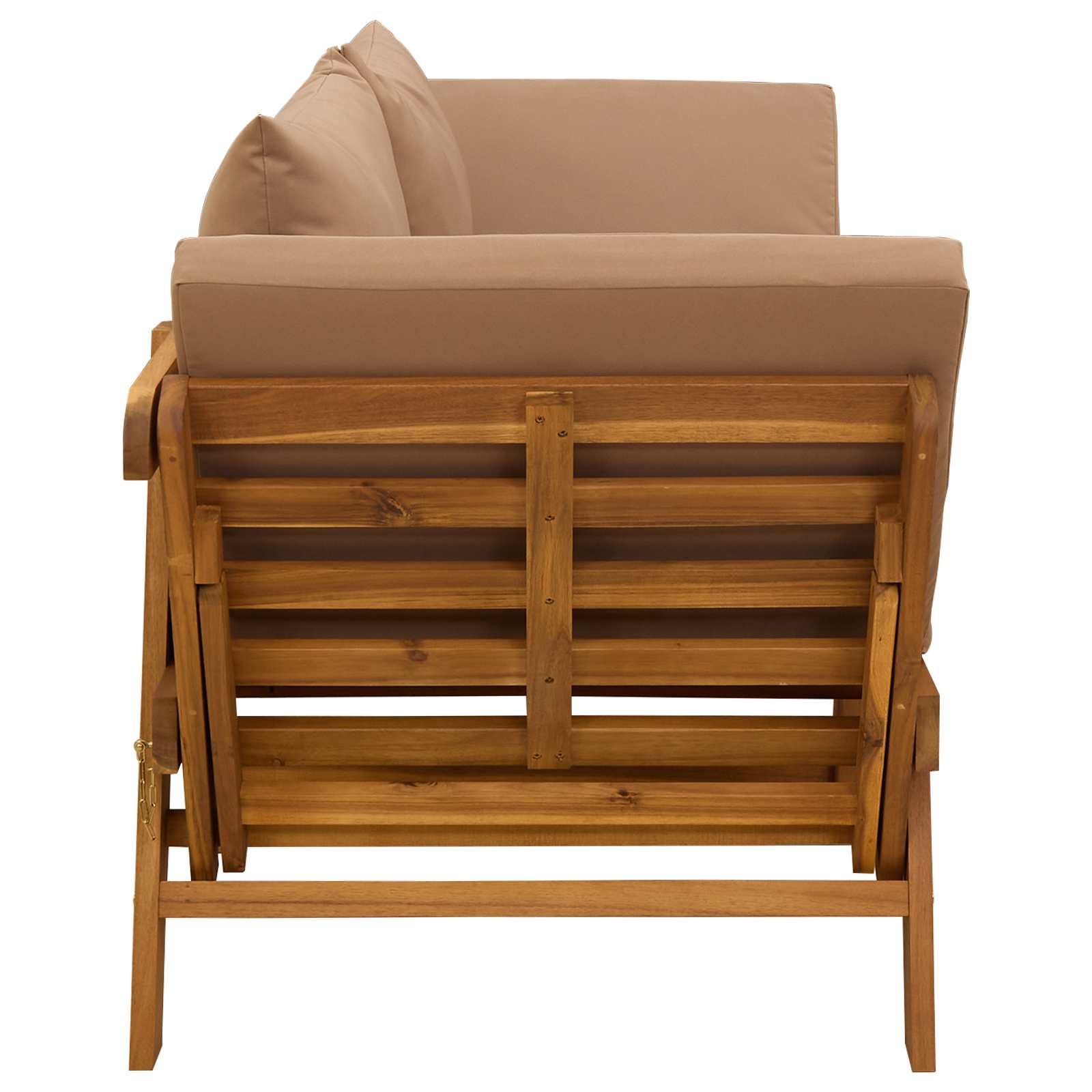 3-in-1 garden bench with cushions Solid Acacia Wood Natural