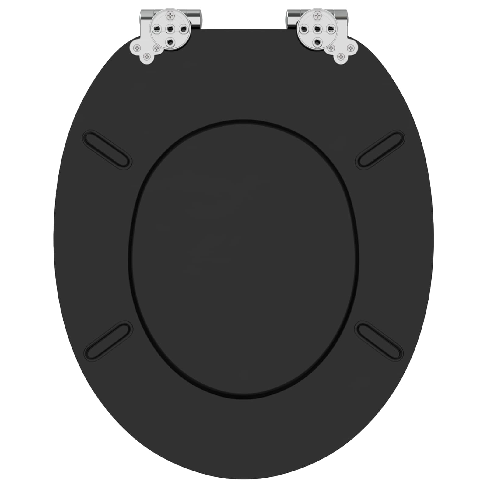 Soft-Close Toilet Seat Black 44 x 38 cm MDF board