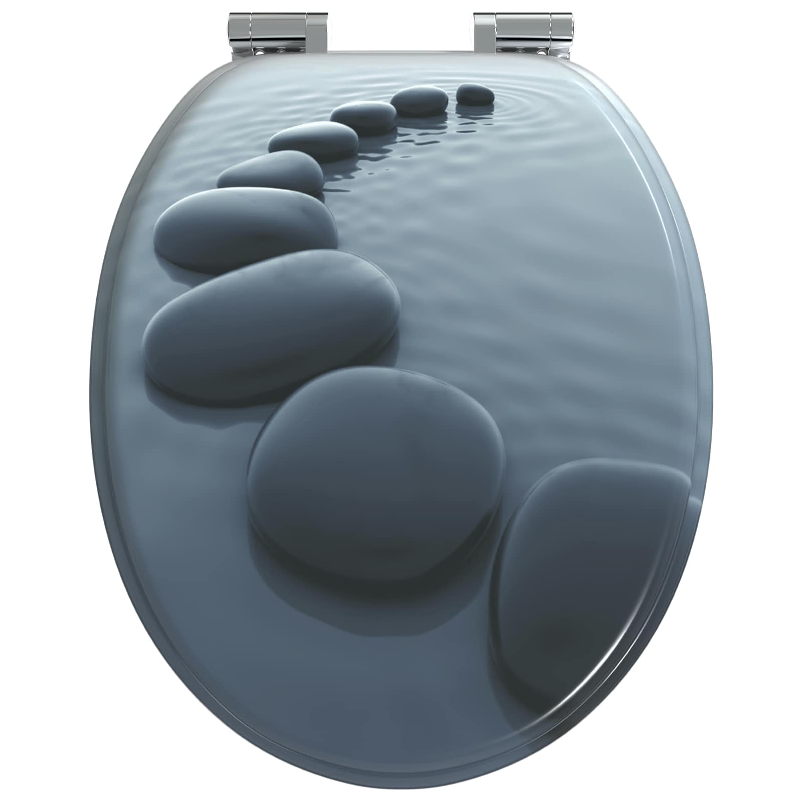 Soft-Close Toilet Seat Grey 44 x 38 cm MDF board