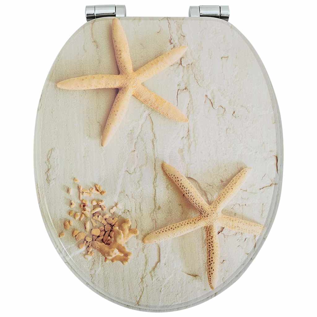 Soft-Close Toilet Seat Yellow and White 44 x 38 cm MDF board