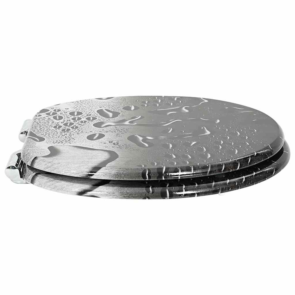 Soft-Close Toilet Seat Grey 44 x 38 cm MDF board