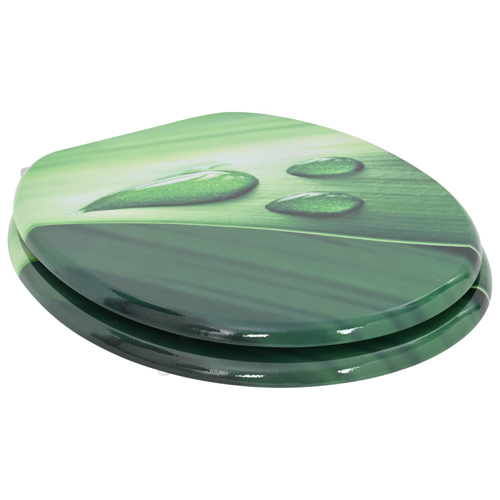 Soft-Close Toilet Seat Green Drop 44 x 38 cm MDF board