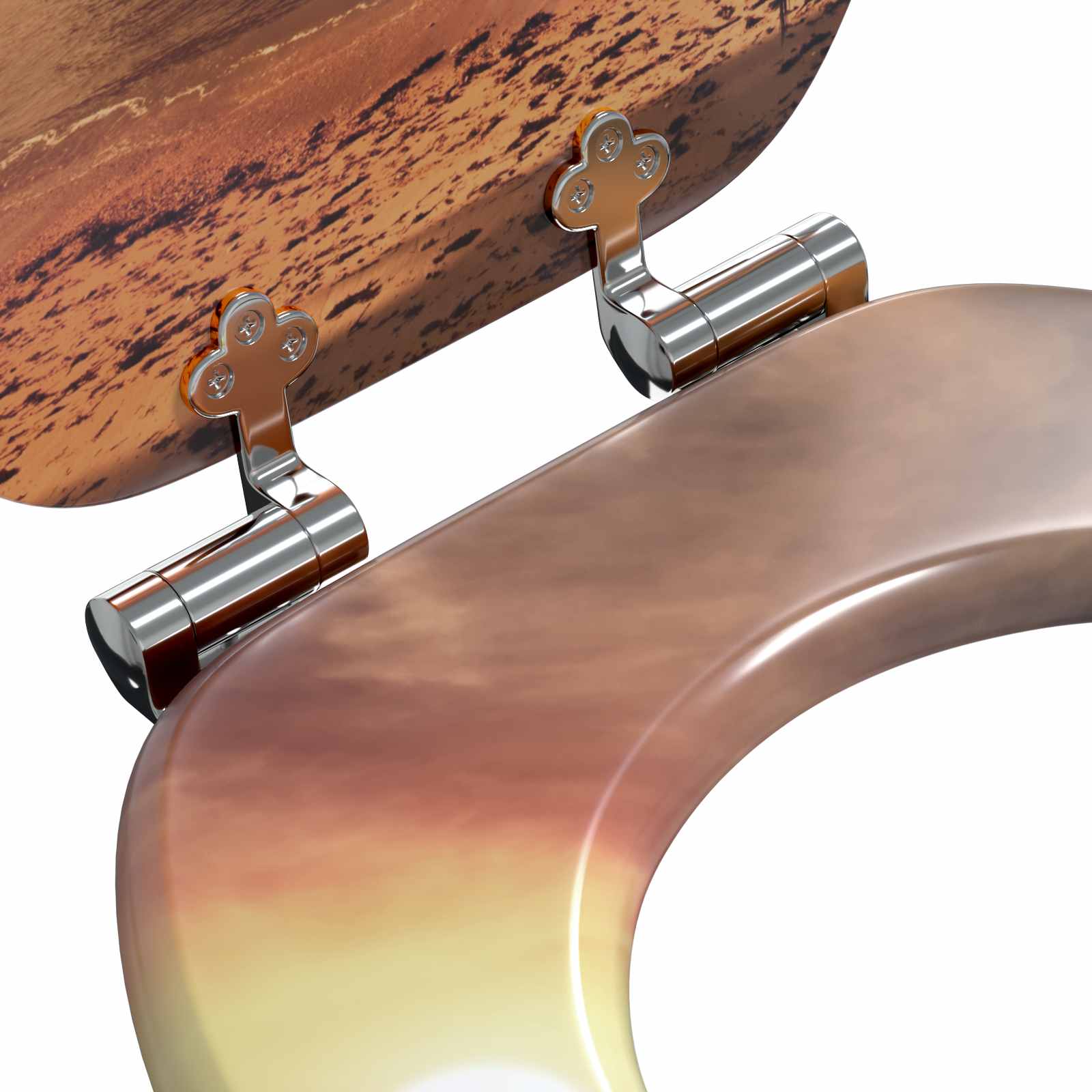 Soft-Close Toilet Seat Orange 44 x 38 cm MDF board