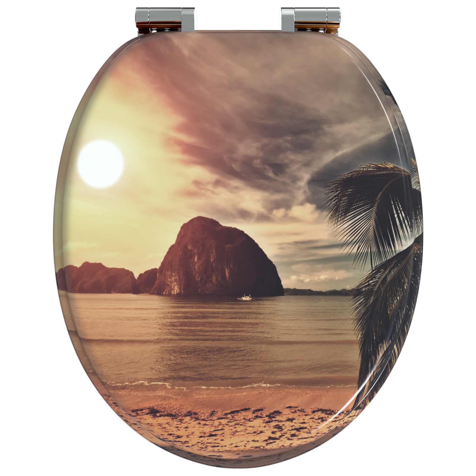 Soft-Close Toilet Seat Orange 44 x 38 cm MDF board