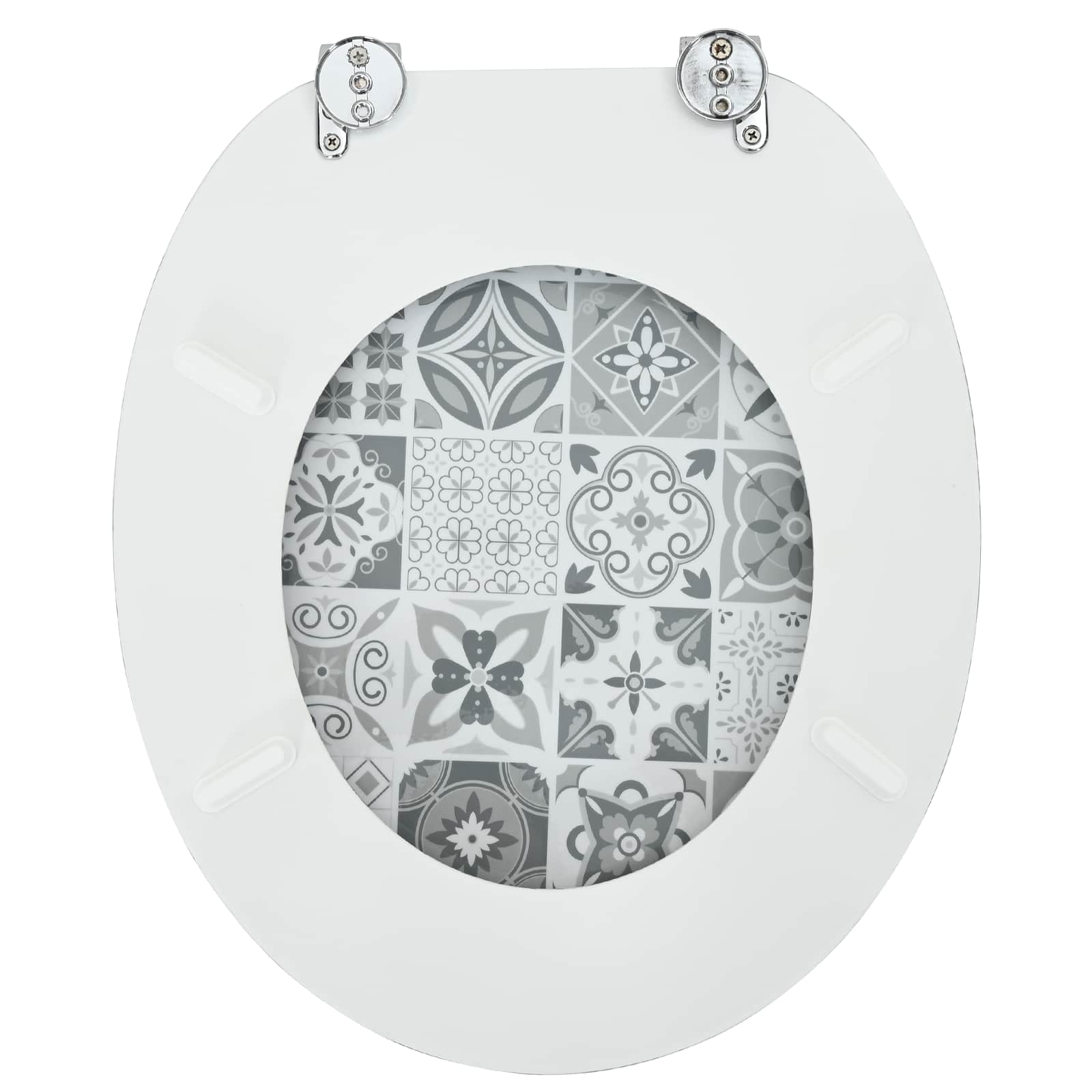 Soft-Close Toilet Seat Grey 44 x 38 cm MDF board