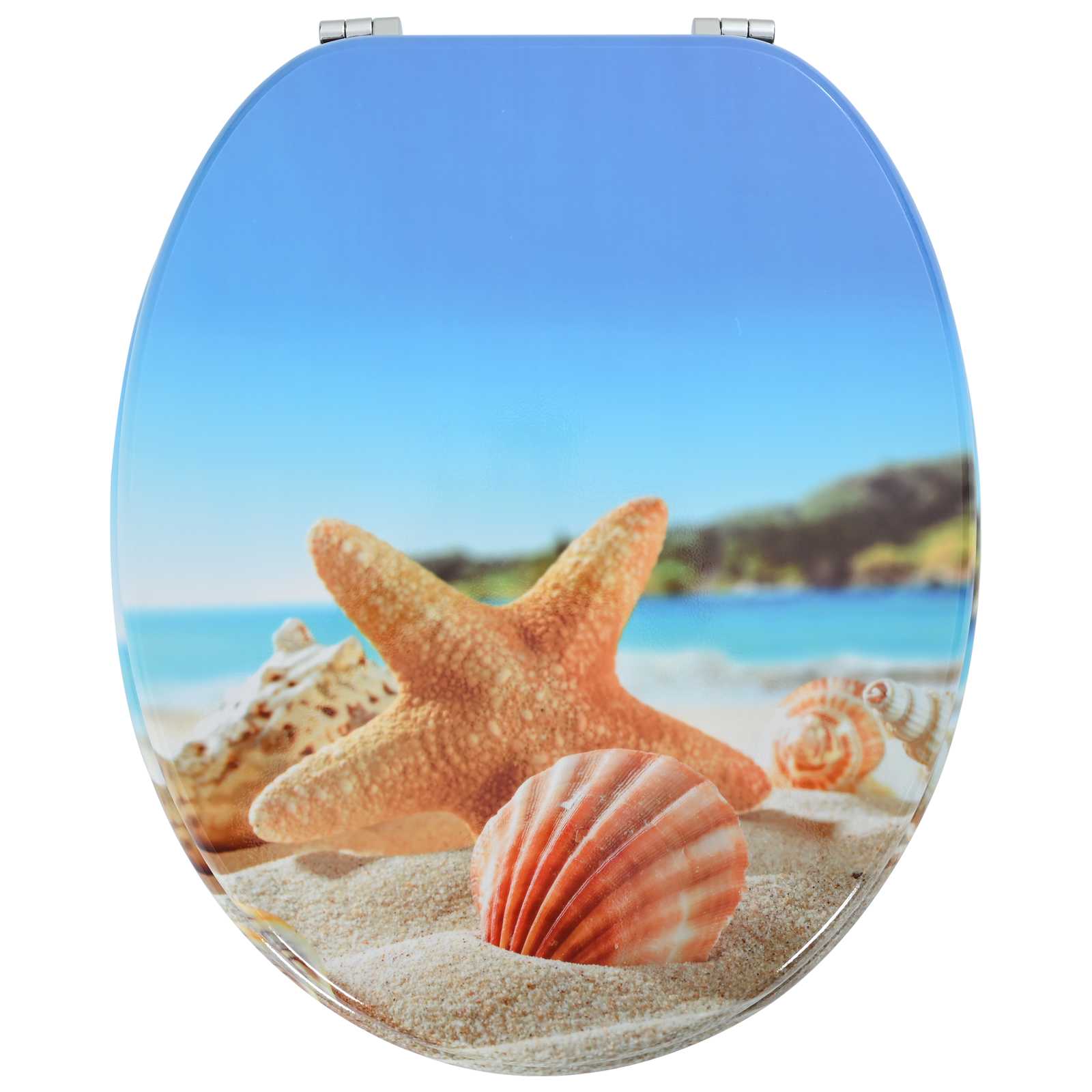 Soft-Close Toilet Seat Light Blue 44 x 38 cm MDF board