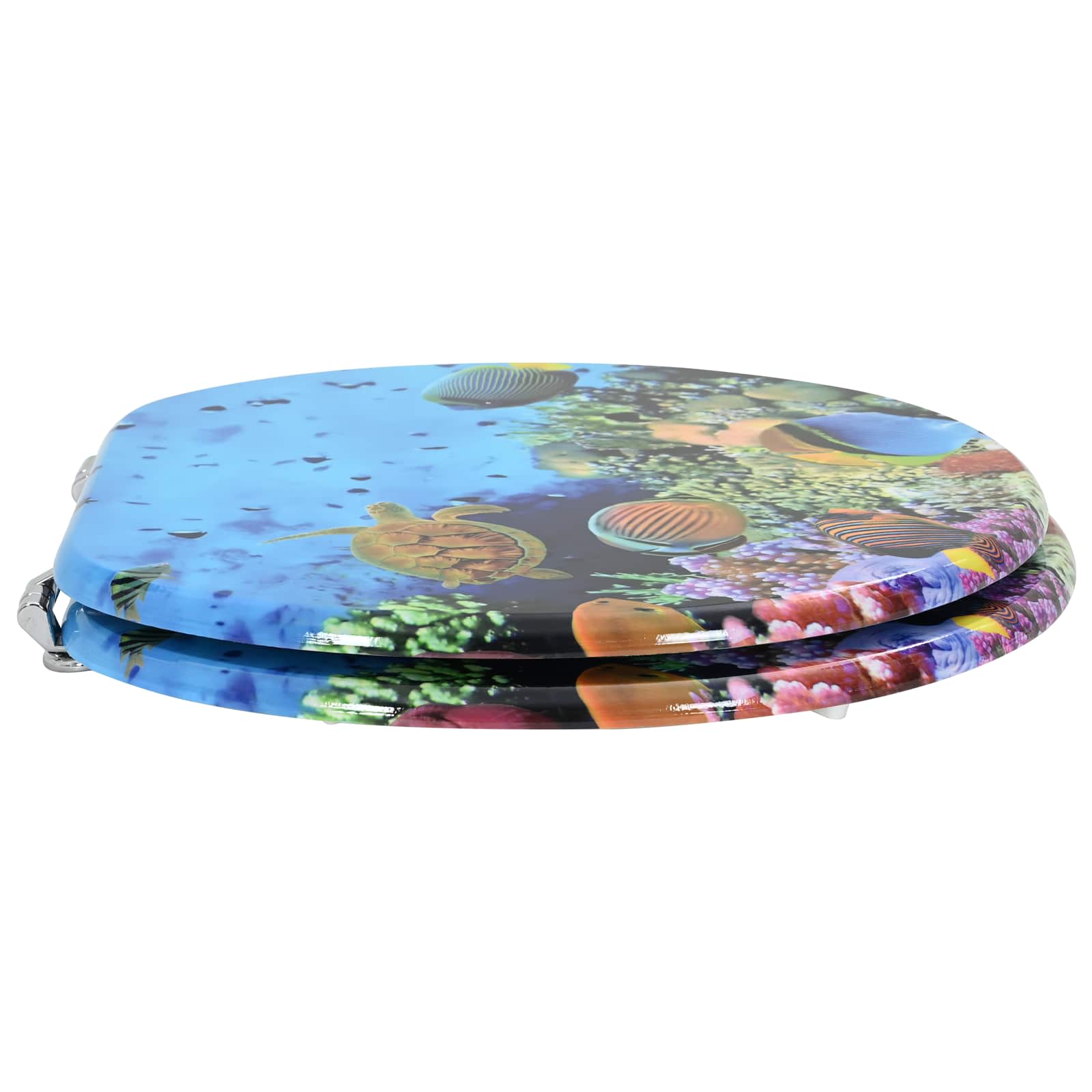 Soft-Close Toilet Seat Deep Sea Blue 44 x 38 cm MDF board