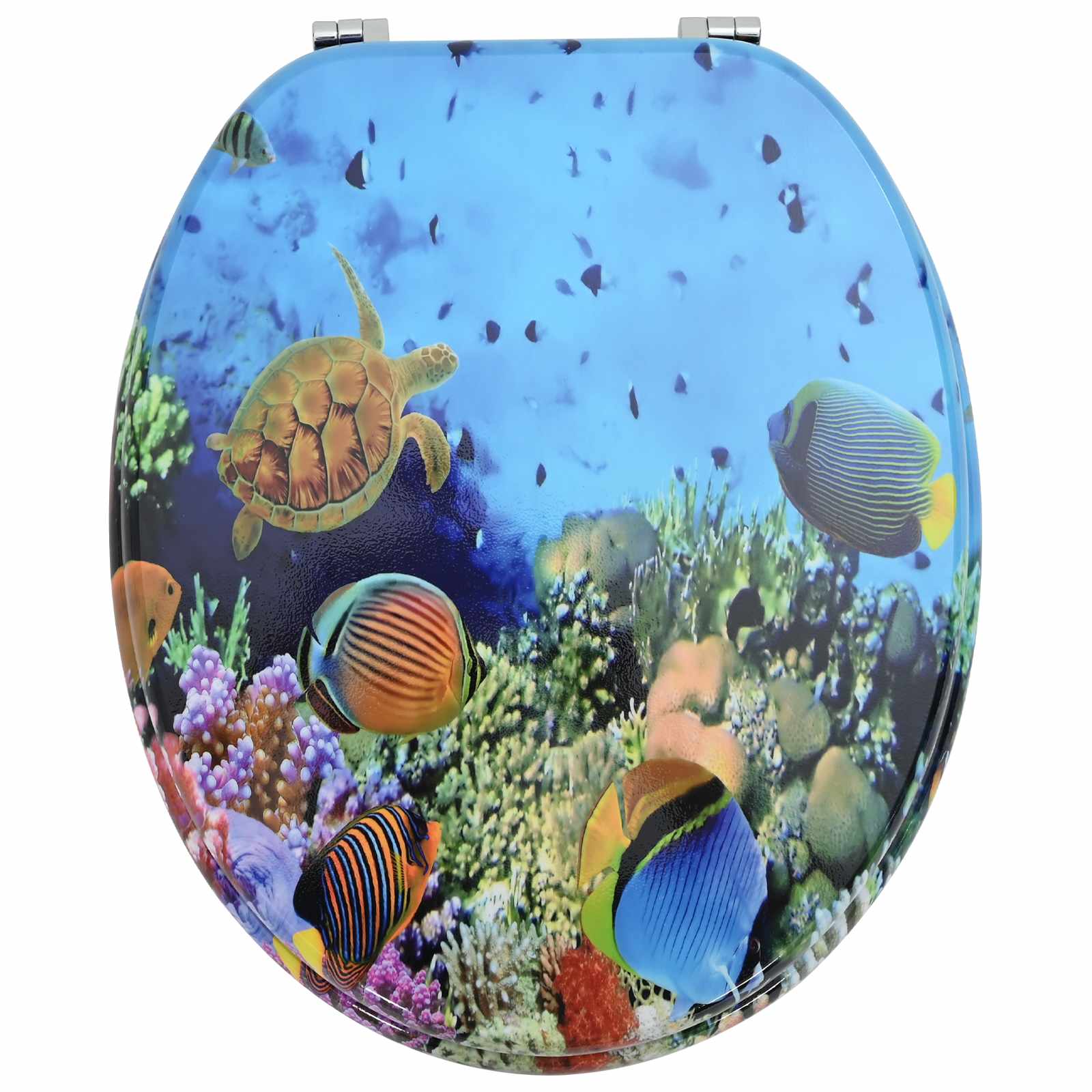 Soft-Close Toilet Seat Deep Sea Blue 44 x 38 cm MDF board
