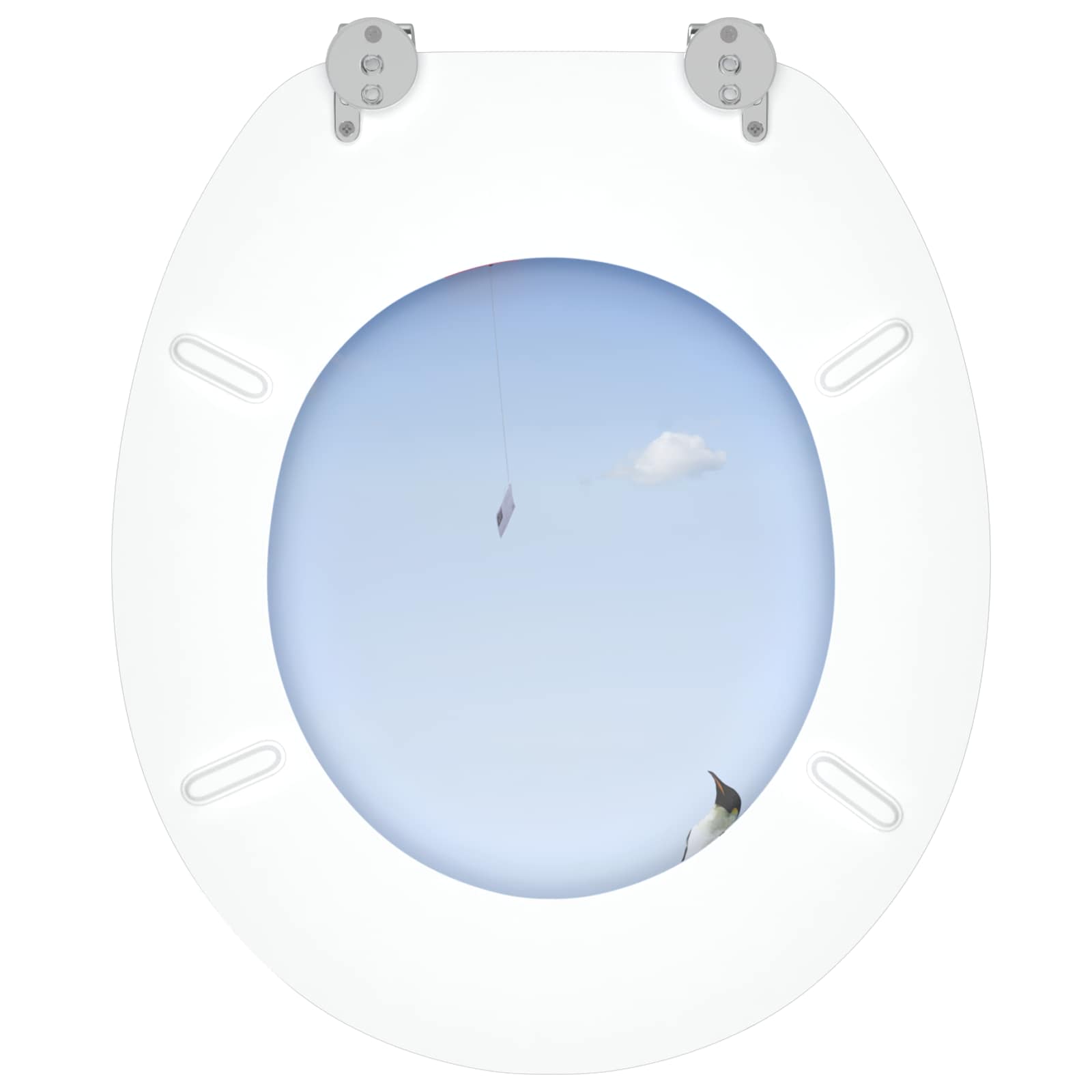 Soft-Close Toilet Seat Blue 44 x 38 cm MDF board