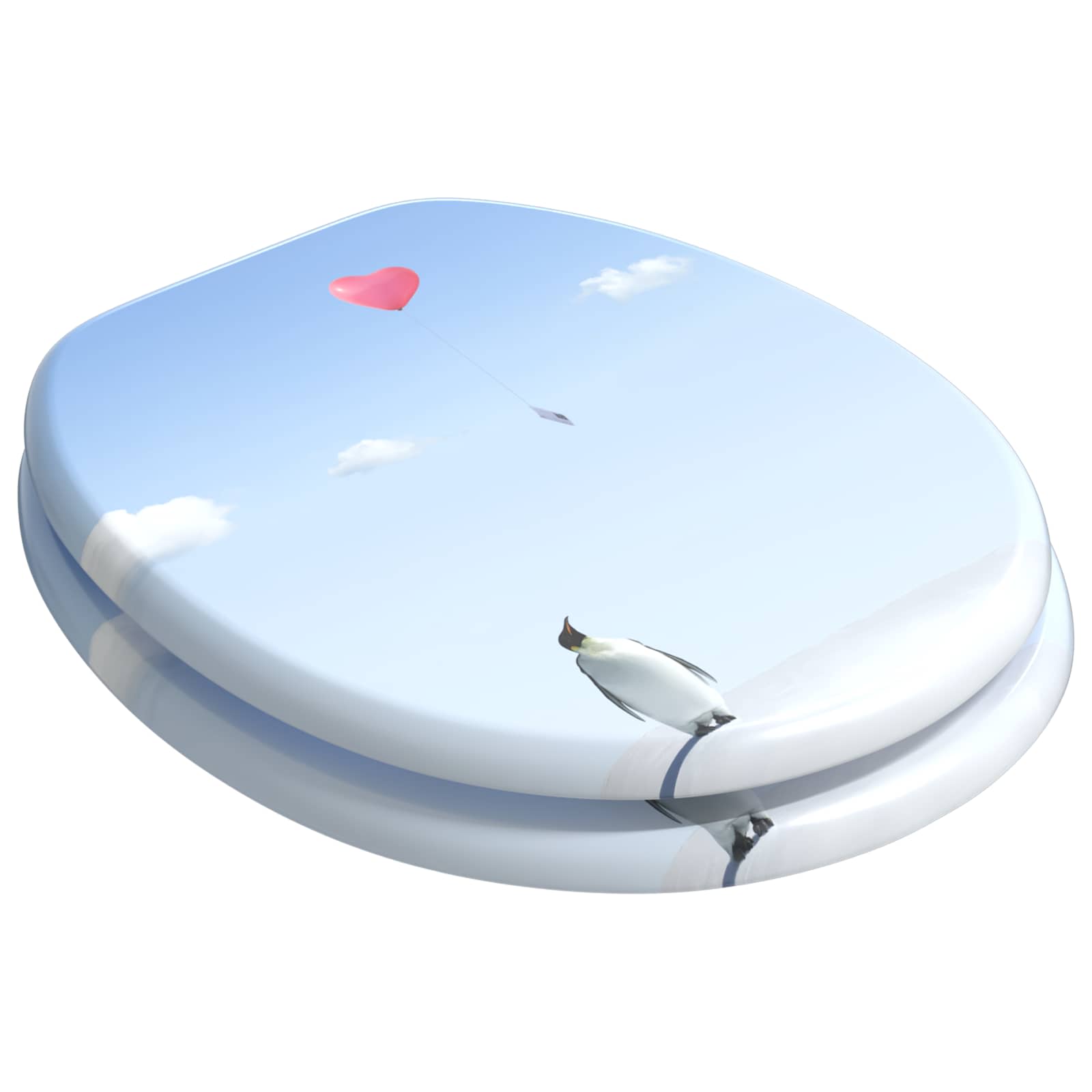 Soft-Close Toilet Seat Blue 44 x 38 cm MDF board