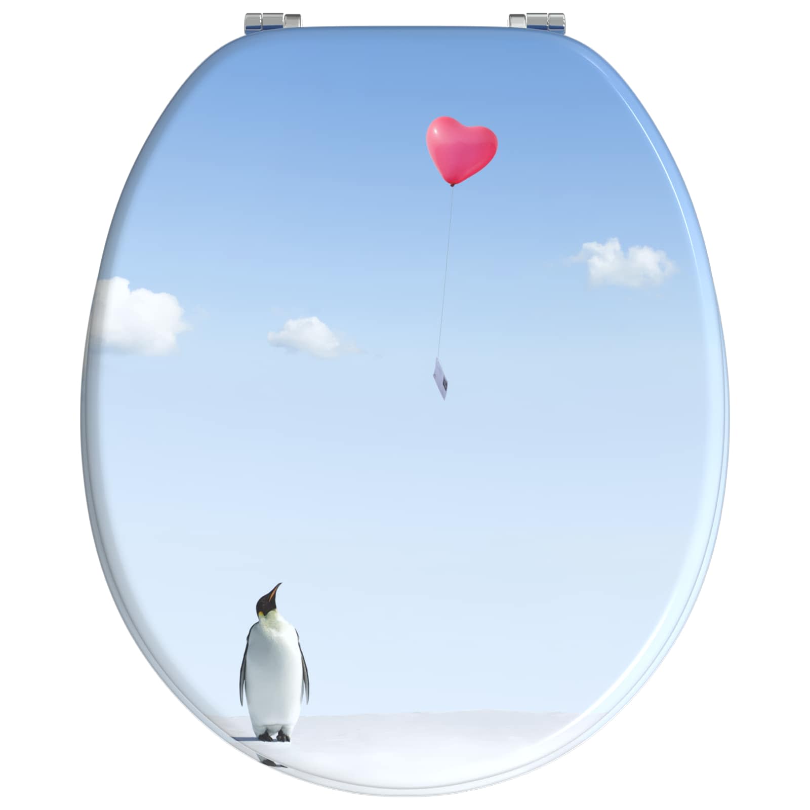 Soft-Close Toilet Seat Blue 44 x 38 cm MDF board