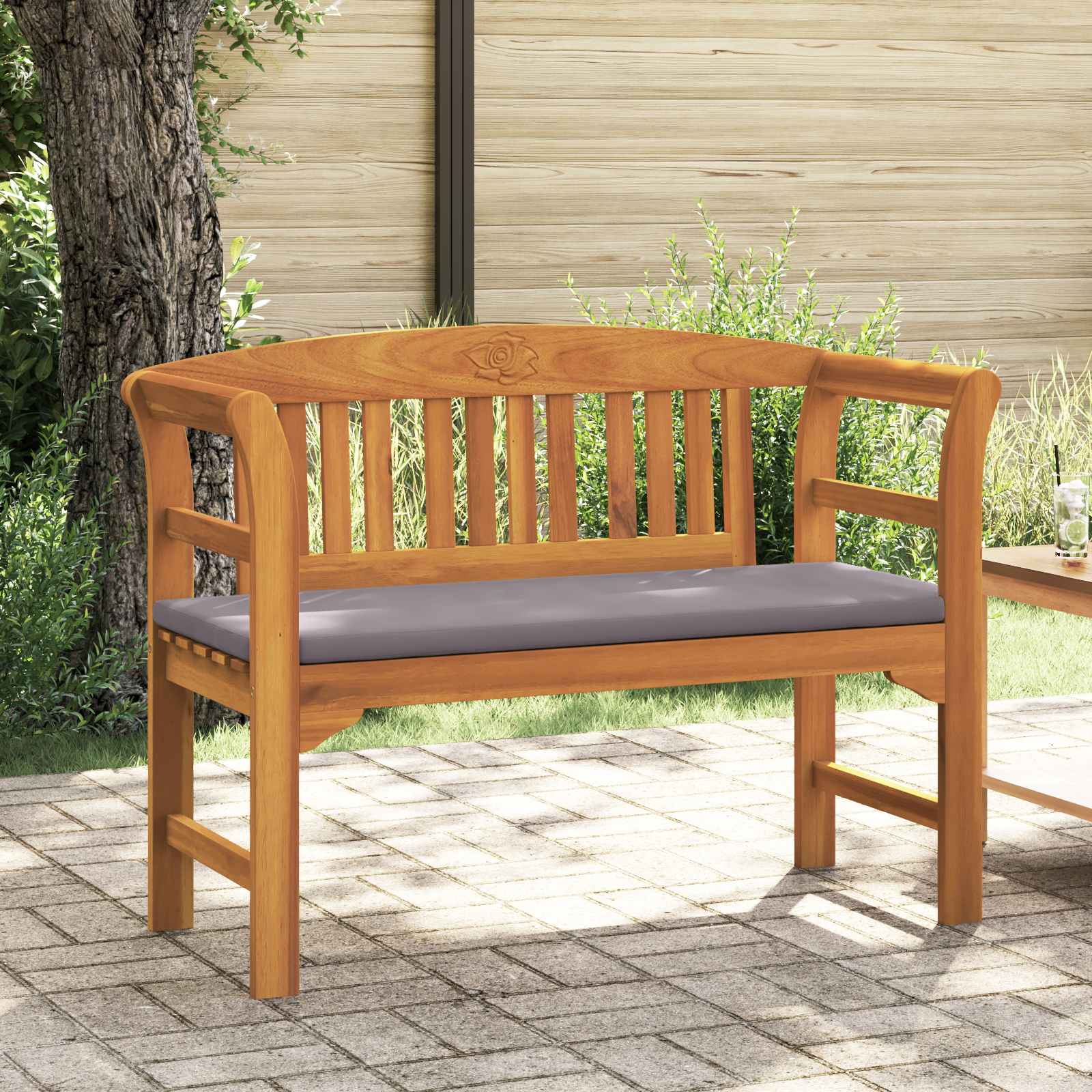 Rose Bench Natural 114 x 46 x 82.5 cm Solid Acacia Wood