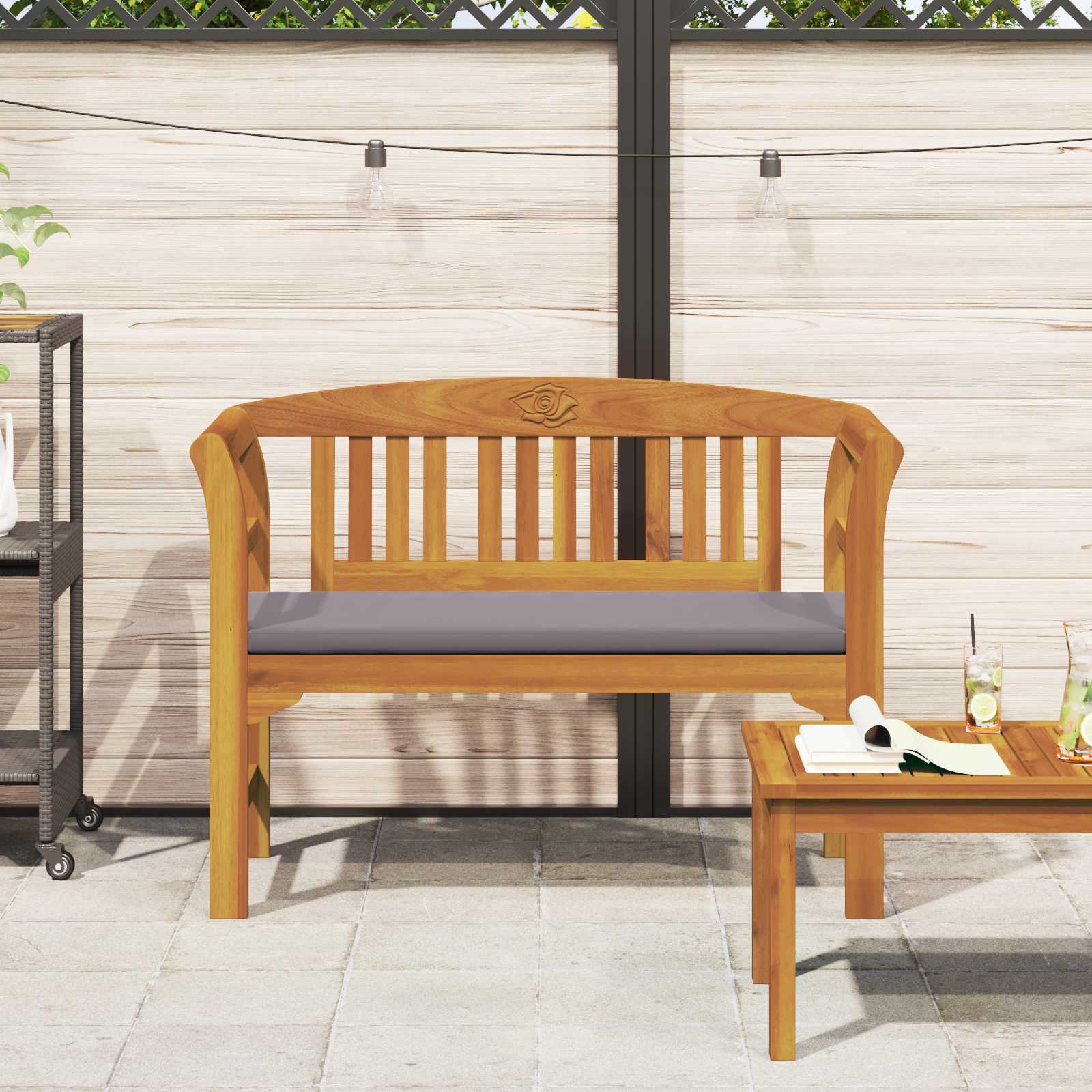 Rose Bench Natural 114 x 46 x 82.5 cm Solid Acacia Wood