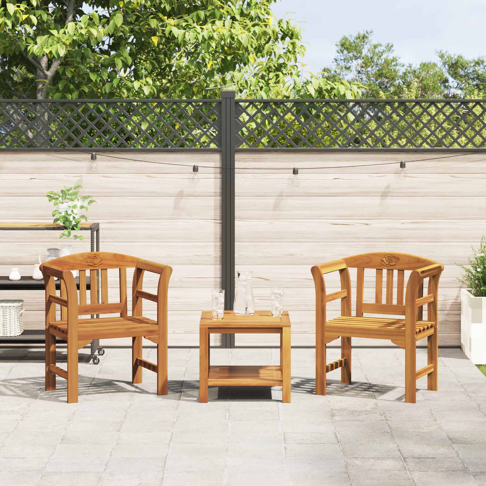 Rose Bench Natural 68.5 x 46 x 82.5 cm Solid Acacia Wood