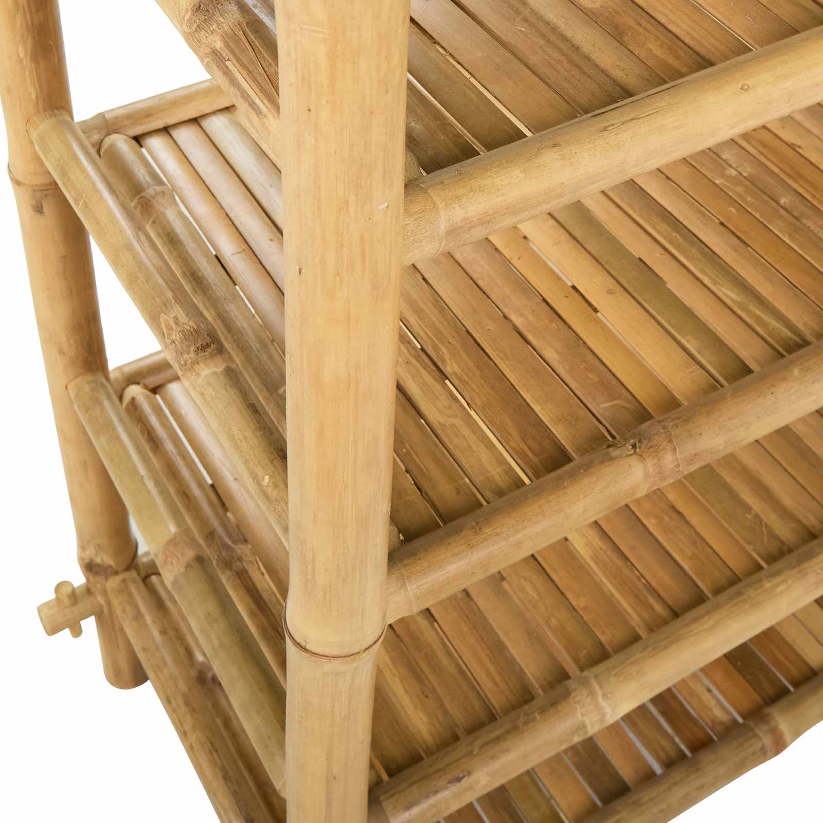 Shoe Rack with Shelf Natural 4-tier Bamboo