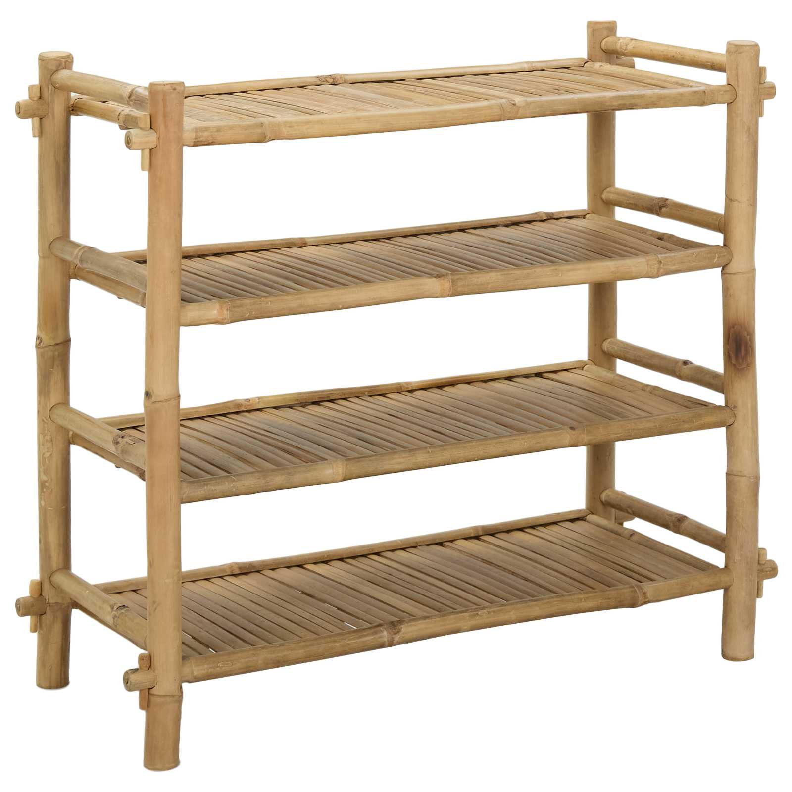 Shoe Rack with Shelf Natural 4-tier Bamboo