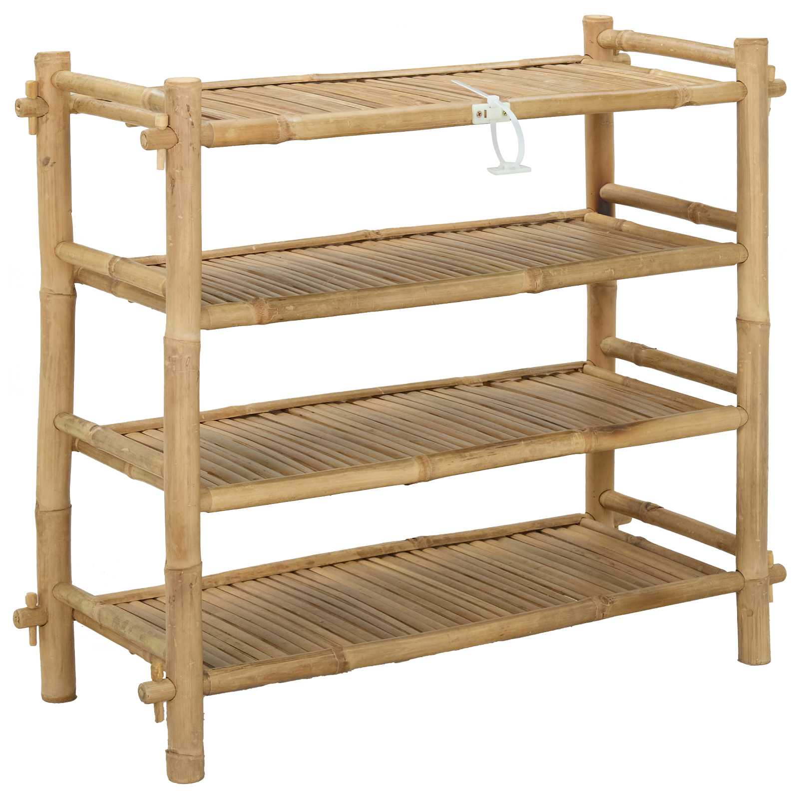 Shoe Rack with Shelf Natural 4-tier Bamboo