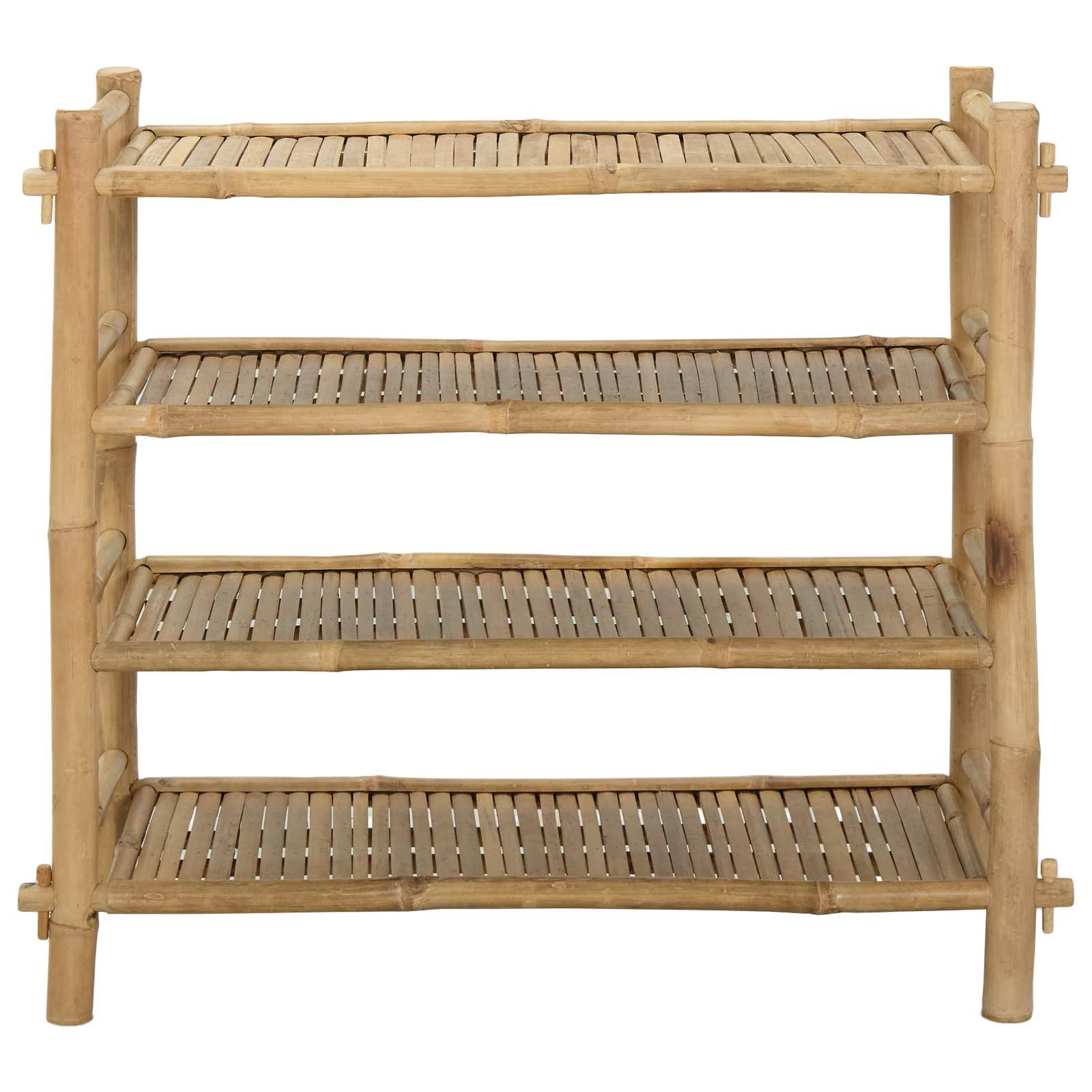 Shoe Rack with Shelf Natural 4-tier Bamboo