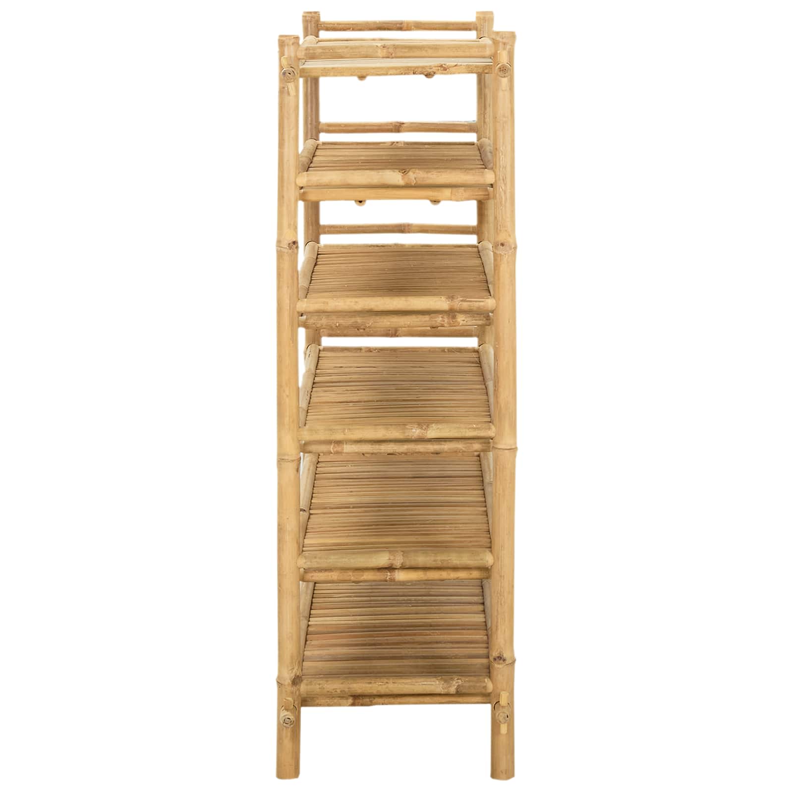 Shoe Rack with Shelf Natural 6-tier Bamboo