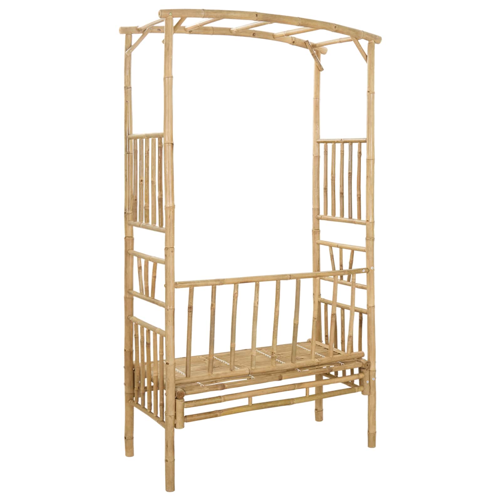 Garden Arch with Bench 115 x 50 x 205 cm Bamboo