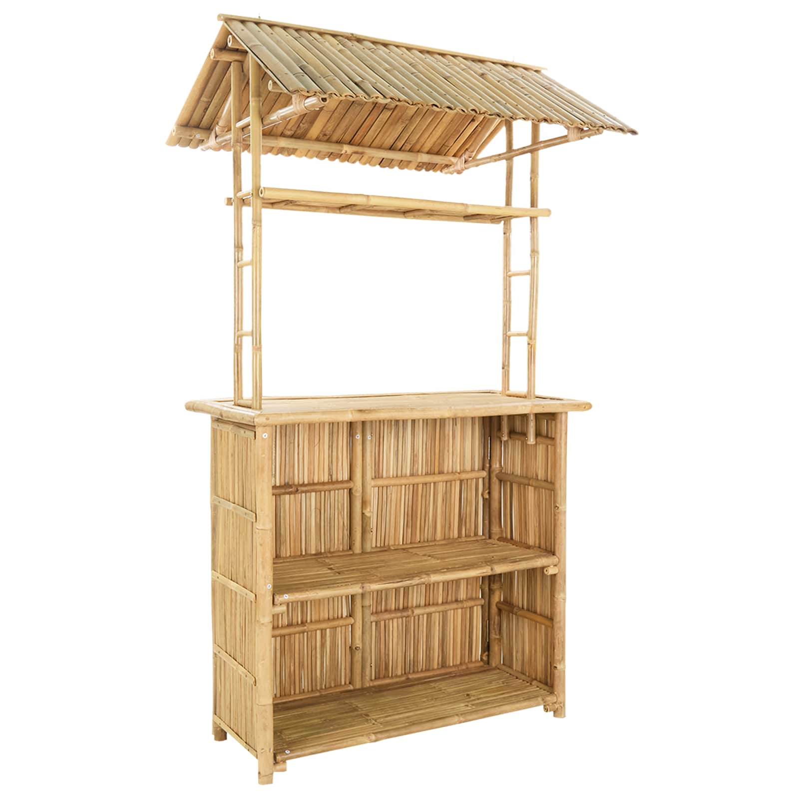 Outdoor Bar Table Natural 115 x 95 x 214 cm Bamboo