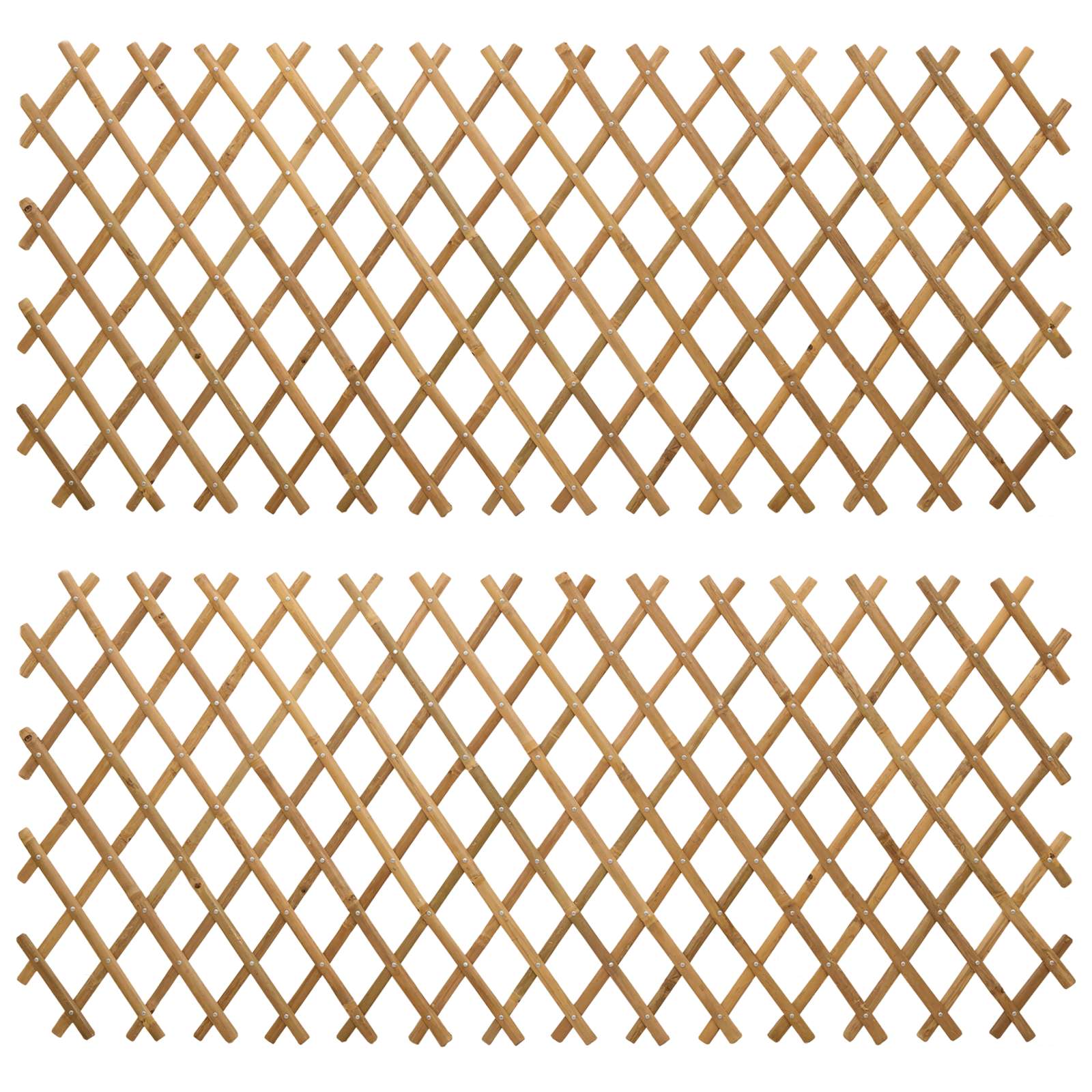 Expandable Trellis Fence 2 pcs Light Brown 100 x 105 cm Bamboo