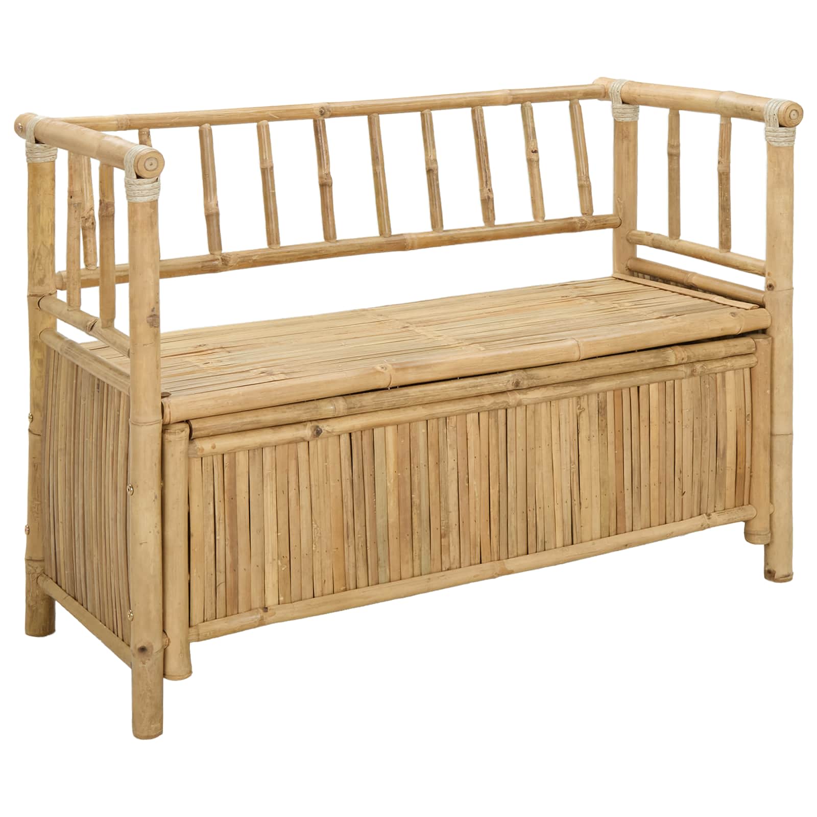 Garden Storage Bench 110 x 47 x 80 cm Bamboo Natural