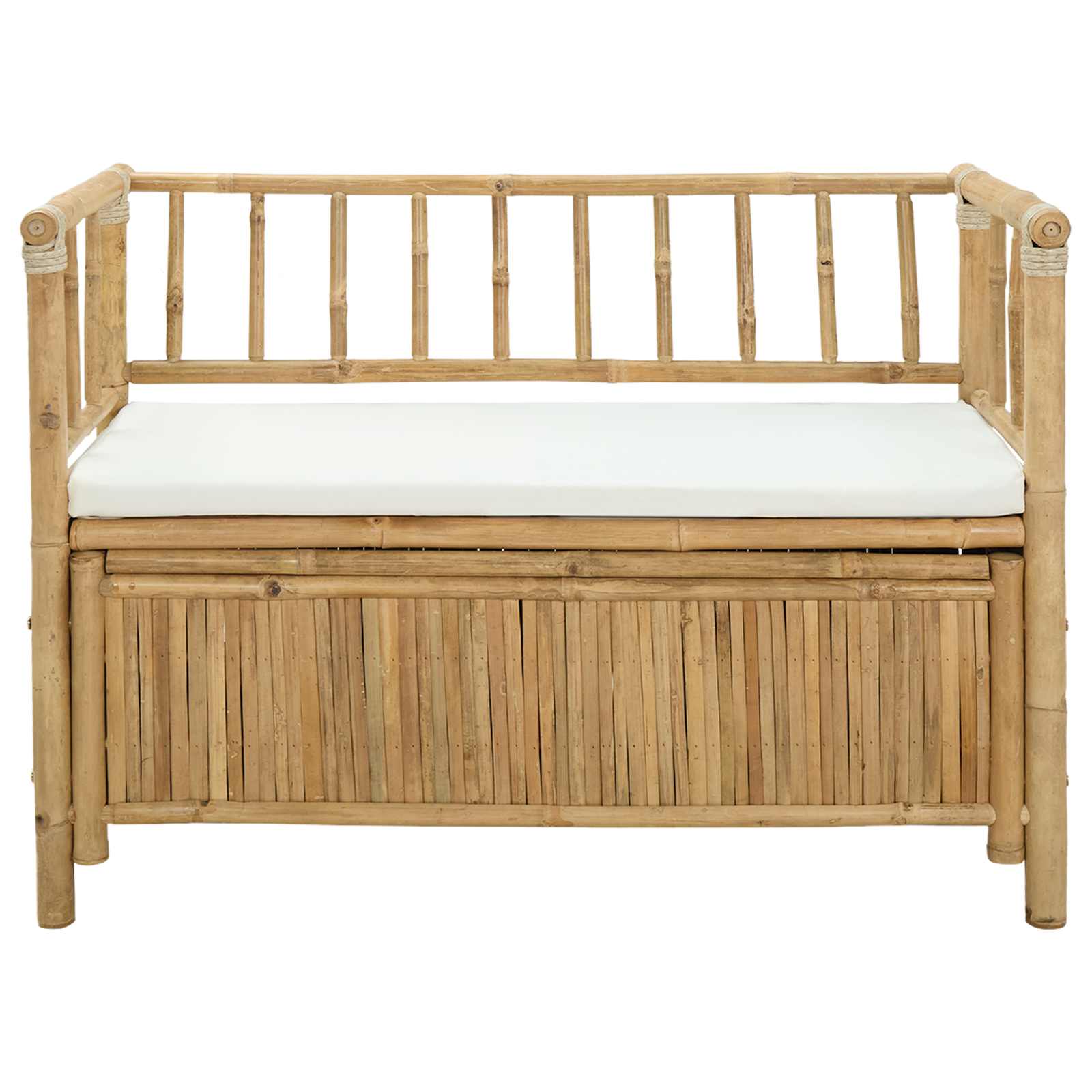 Garden Storage Bench 110 x 47 x 80 cm Bamboo Natural