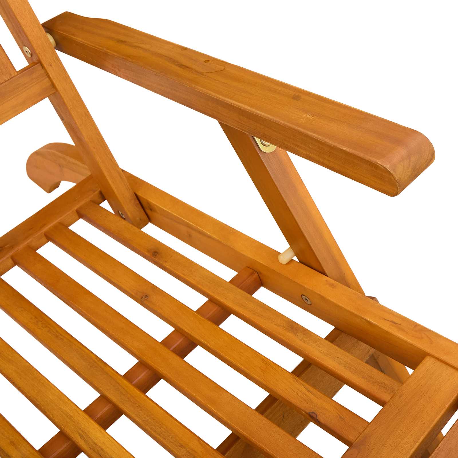 Reclining and Folding Sunlounger 2 pcs Solid Acacia Wood