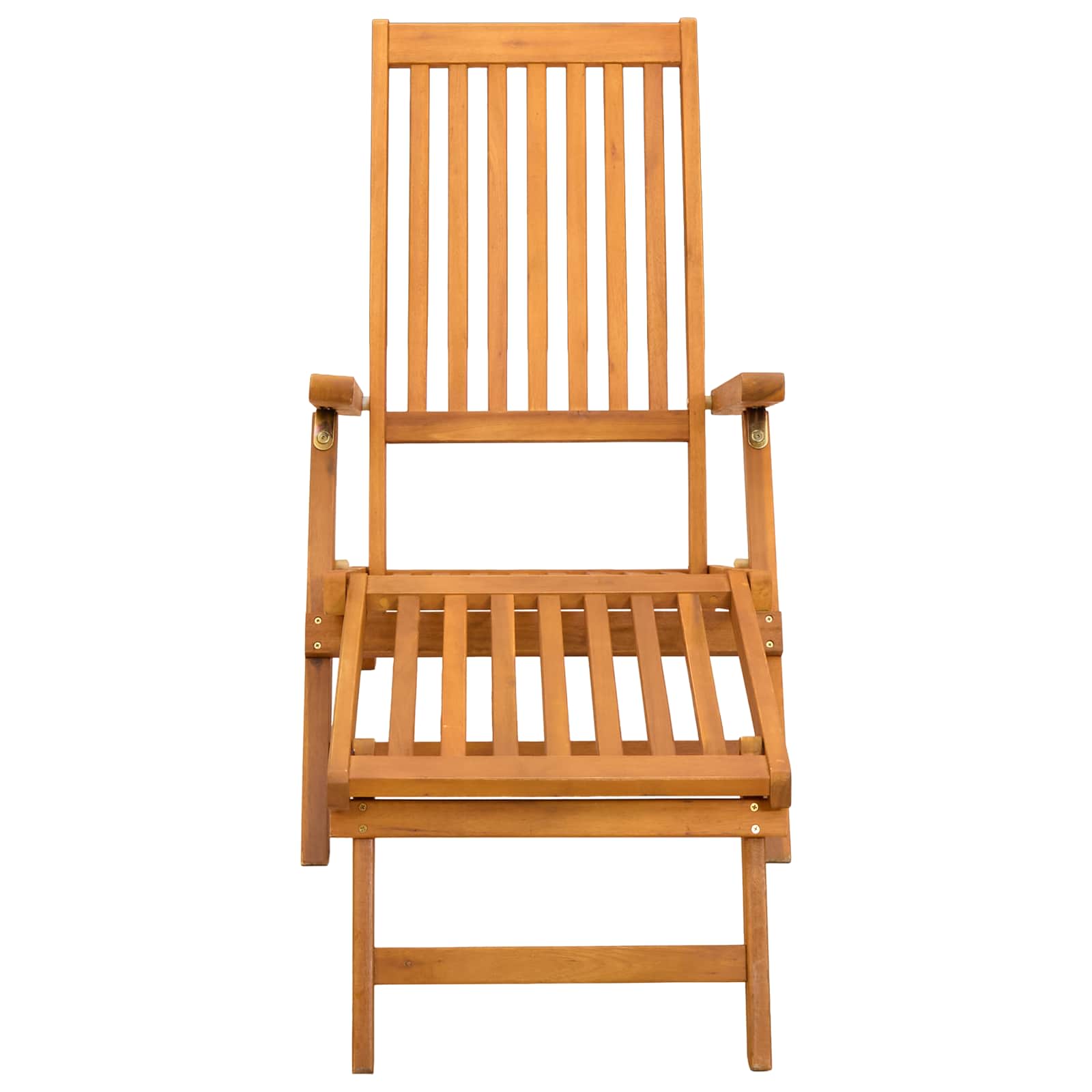 Reclining and Folding Sunlounger 2 pcs Solid Acacia Wood