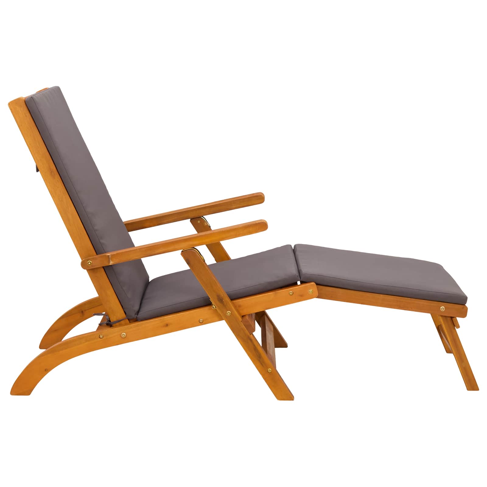 Reclining and Folding Sunlounger 2 pcs Grey 55 x 146 x 91 cm