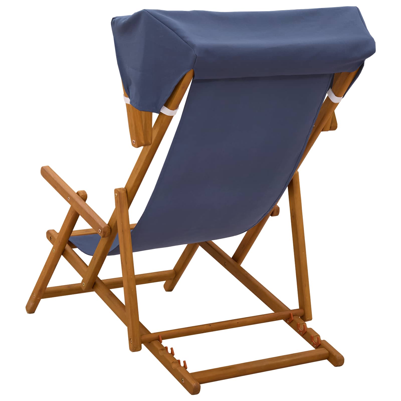Deck Chair 3 Position Solid Eucalyptus Wood Blue