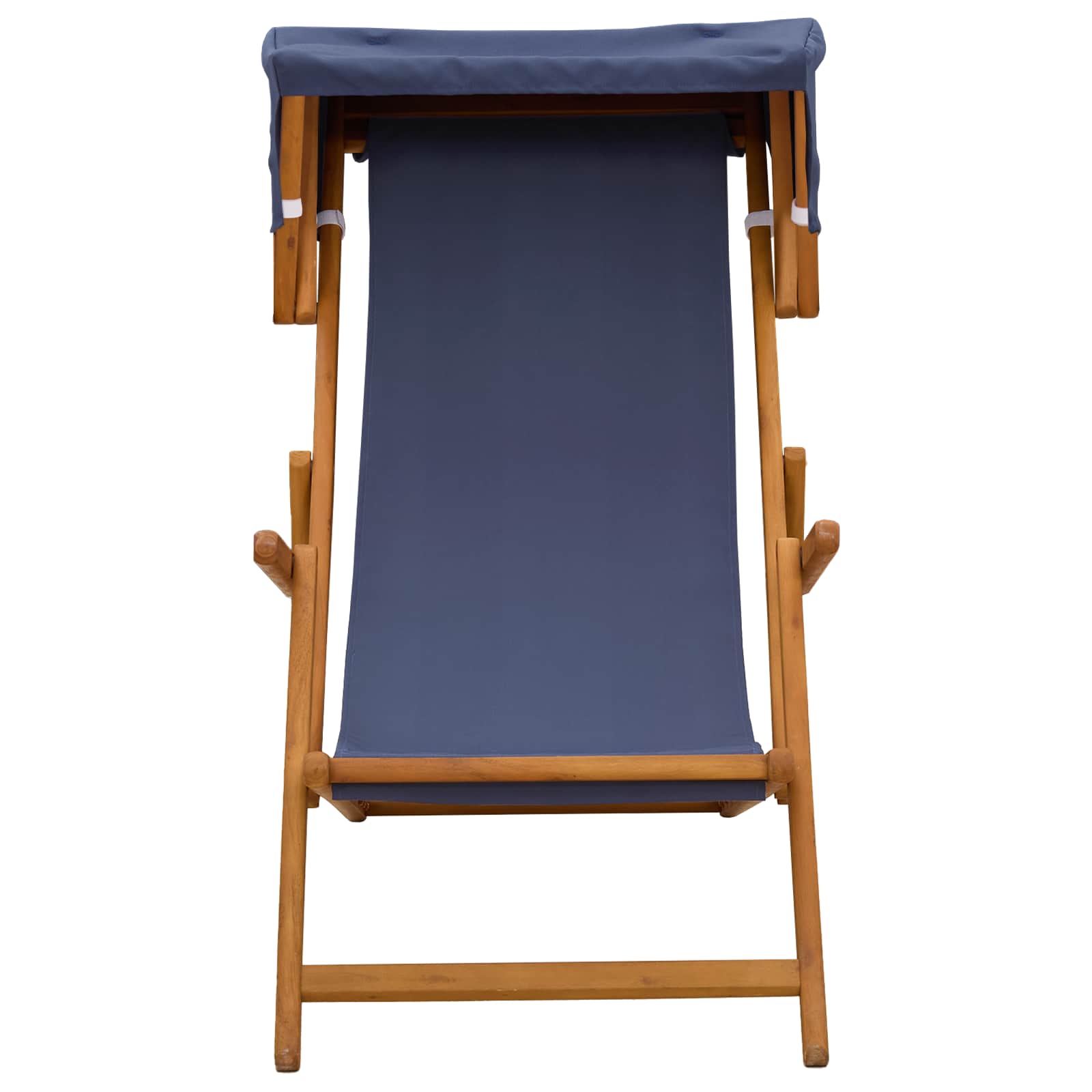 Deck Chair 3 Position Solid Eucalyptus Wood Blue